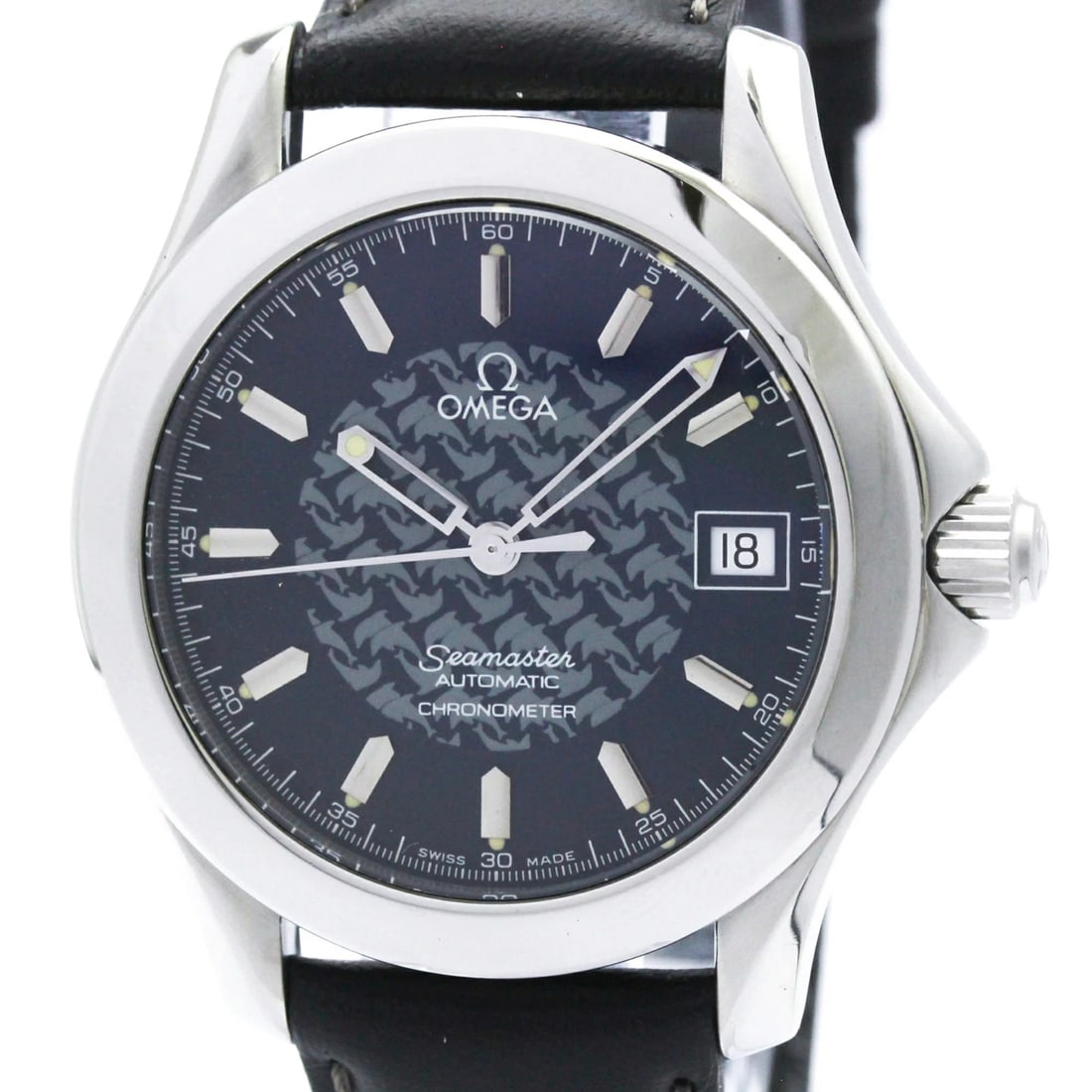 OMEGA SEAMASTER JACQUES MAYOL LIMITED AUTOMATIC WATCH: OMEGA Seamaster Jacques Mayol Limited Automatic Watch Brand: OMEGA Type: Wristwatch Material: Stainless Steel/ leather Color: Dial color blue Size: [Case width]: 36mm / 1.42'' Accessories: None