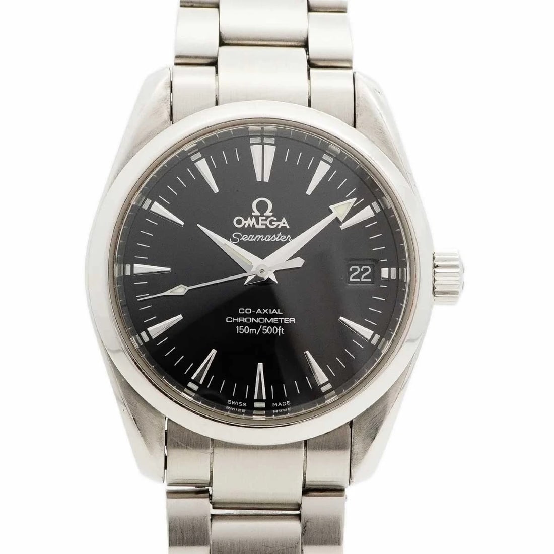 OMEGA SEAMASTER AQUA TERRA BLACK DIAL WATCH BOYS WATCH: Omega Seamaster Aqua Terra Black Dial Watch Boys Watch Brand: OMEGA Type: Wristwatch Material: Stainless Steel Color: Dial color black Size: Case: Width approx. 36.0mm Arm circumference: approx. 15cm