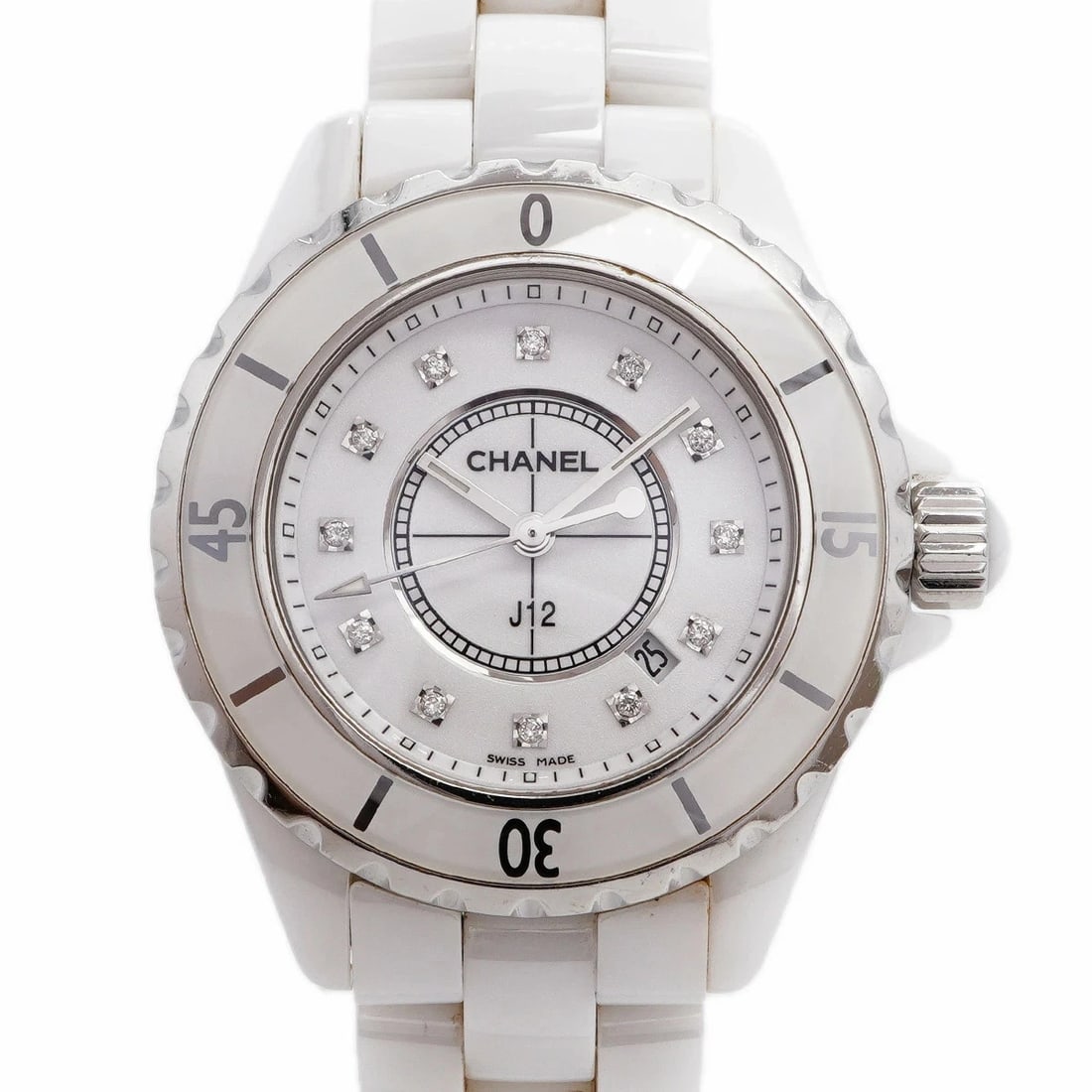 CHANEL J12 WHITE DIAL WATCH QUARTZ WATCH (1 of 3)