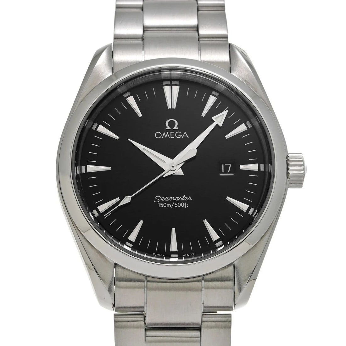 OMEGA SEAMASTER AQUA TERRA QUARTZ BLACK WATCH: Omega Seamaster Aqua Terra Quartz Black Watch Brand: OMEGA Type: Wristwatch Material: Stainless Steel Color: Dial color black Size: Case length/approx. 39mm width/approx. 39mm Lug width 20mm Arm circu