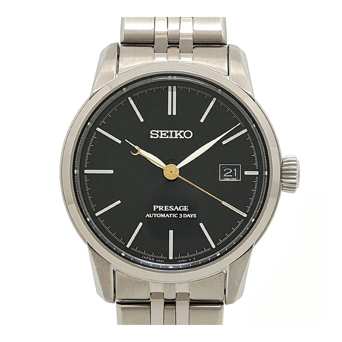 SEIKO PRESAGE AUTOMATIC STAINLESS STEEL WATCH: Seiko Presage Automatic Stainless Steel Watch Brand: SEIKO Type: Wristwatch Material: Stainless Steel Color: Dial color Blue Size: Case size approximately 40mm Arm circumference approx. 20.5cm Acc