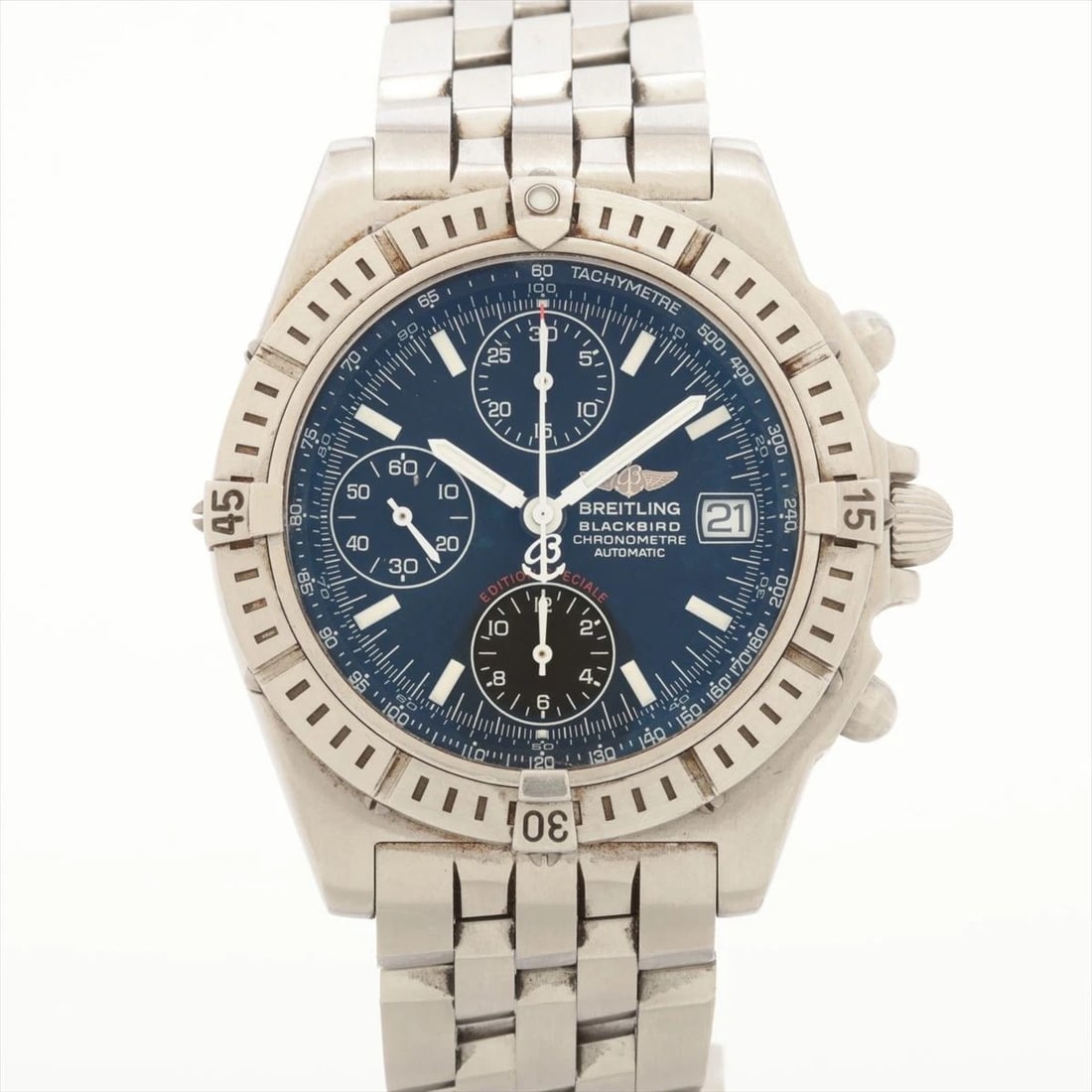 BREITLING CHRONOMAT BLACK DIAL WATCH: Breitling Chronomat Black Dial Watch Brand: BREITLING Type: Wristwatch Material: Stainless Steel Color: Dial color black Size: Case length: approx. 39 Case side: approx. 39 Arm circumference: approx.