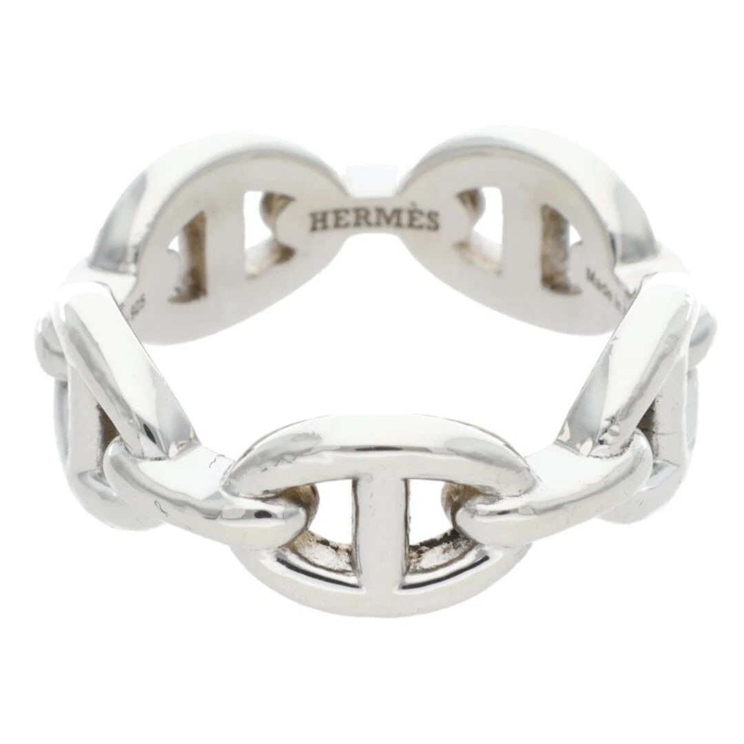 HERMES CHAINE D'ANCRE ENCHAINEE PM SHEINE DUNK ANCHENE SILVER RING: Hermes Chaine d'Ancre Enchainee PM Sheine Dunk Anchene Silver Ring Brand: HERMÈS Type/Style: Ring Material: 925 Color: Silver Size: 6 - 6.25 US Accessories: None Accessories Notice: When purchasing