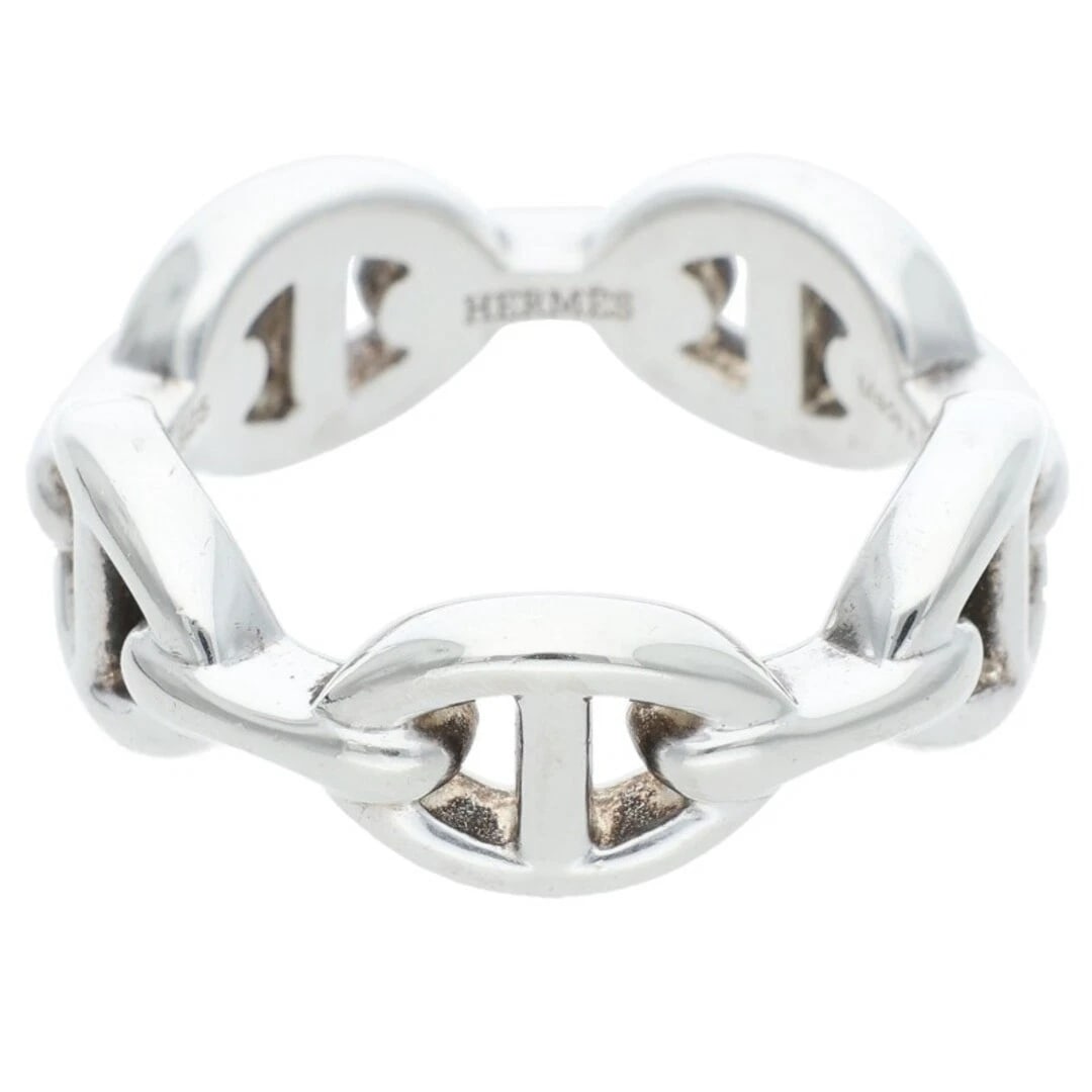 HERMES CHAINE D'ANCRE ENCHAINEE PM SHEINE DUNK ANCHENE SILVER RING: Hermes Chaine d'Ancre Enchainee PM Sheine Dunk Anchene Silver Ring Brand: HERMÈS Type/Style: Ring Material: 925 Color: Silver Size: 5.25 - 5.5 US Accessories: None Accessories Notice: When