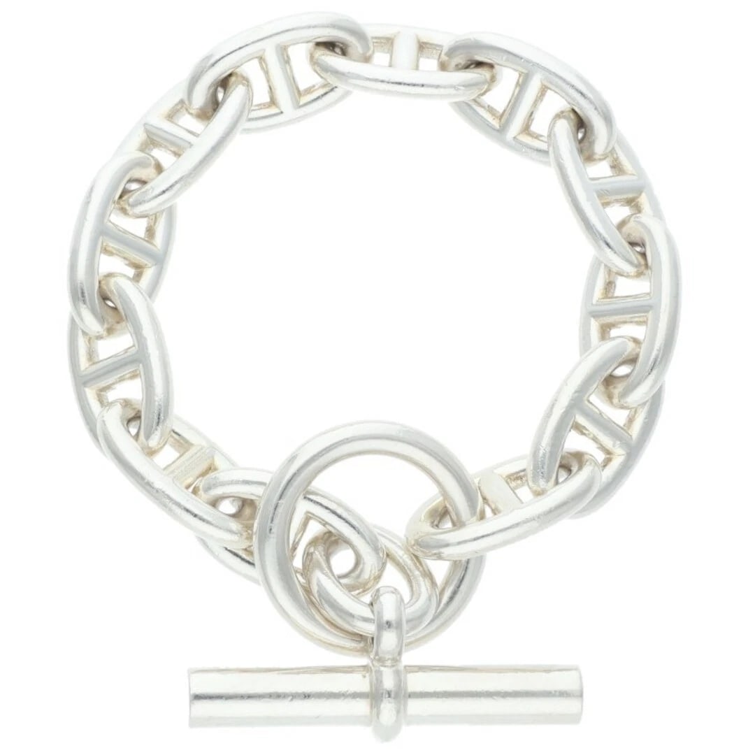 HERMES CHAINE D'ANCRE GM SHEINE ANKLE SILVER BRACELET: Hermes Chaine d'Ancre GM Sheine Ankle Silver Bracelet Brand: HERMÈS Type/Style: Bracelet Material: 925 Color: Silver Size: Length 20cm Accessories: None Accessories Notice: When purchasing pre-owned