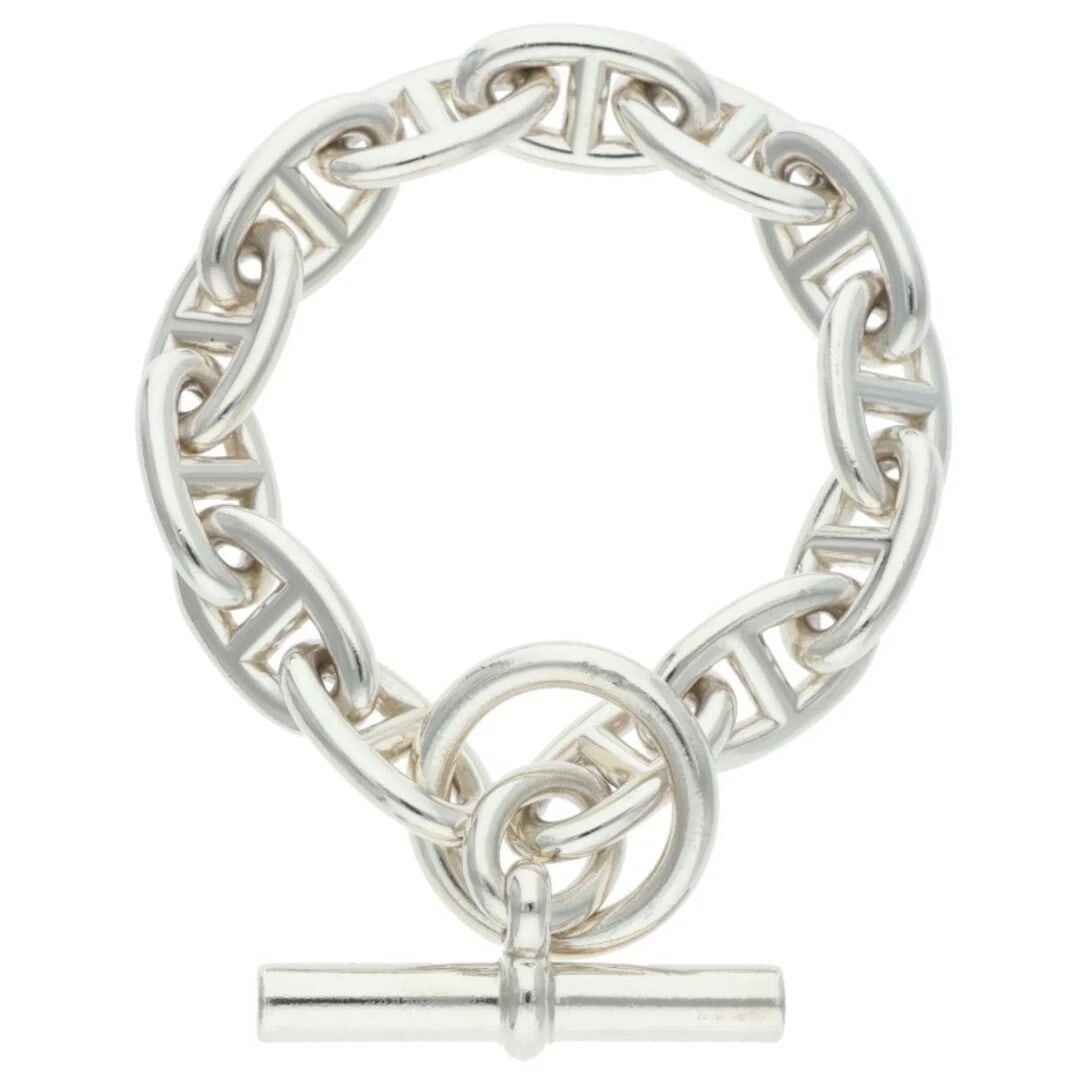 HERMES CHAINE D'ANCRE GM SHEINE ANKLE SILVER BRACELET: Hermes Chaine d'Ancre GM Sheine Ankle Silver Bracelet Brand: HERMÈS Type/Style: Bracelet Material: 925 Color: Silver Size: Length 21cm Accessories: None Accessories Notice: When purchasing
