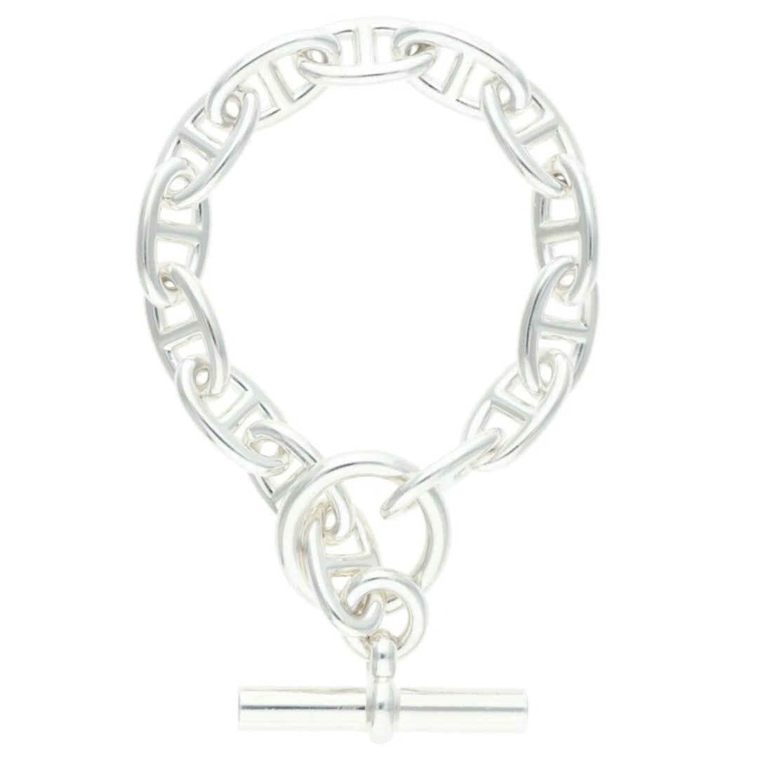 HERMES CHAINE D'ANCRE GM SHEINE ANKLE SILVER BRACELET: Hermes Chaine d'Ancre GM Sheine Ankle Silver Bracelet Brand: HERMÈS Type/Style: Bracelet Material: 925 Color: Silver Size: Length 23cm Accessories: None Accessories Notice: When purchasing