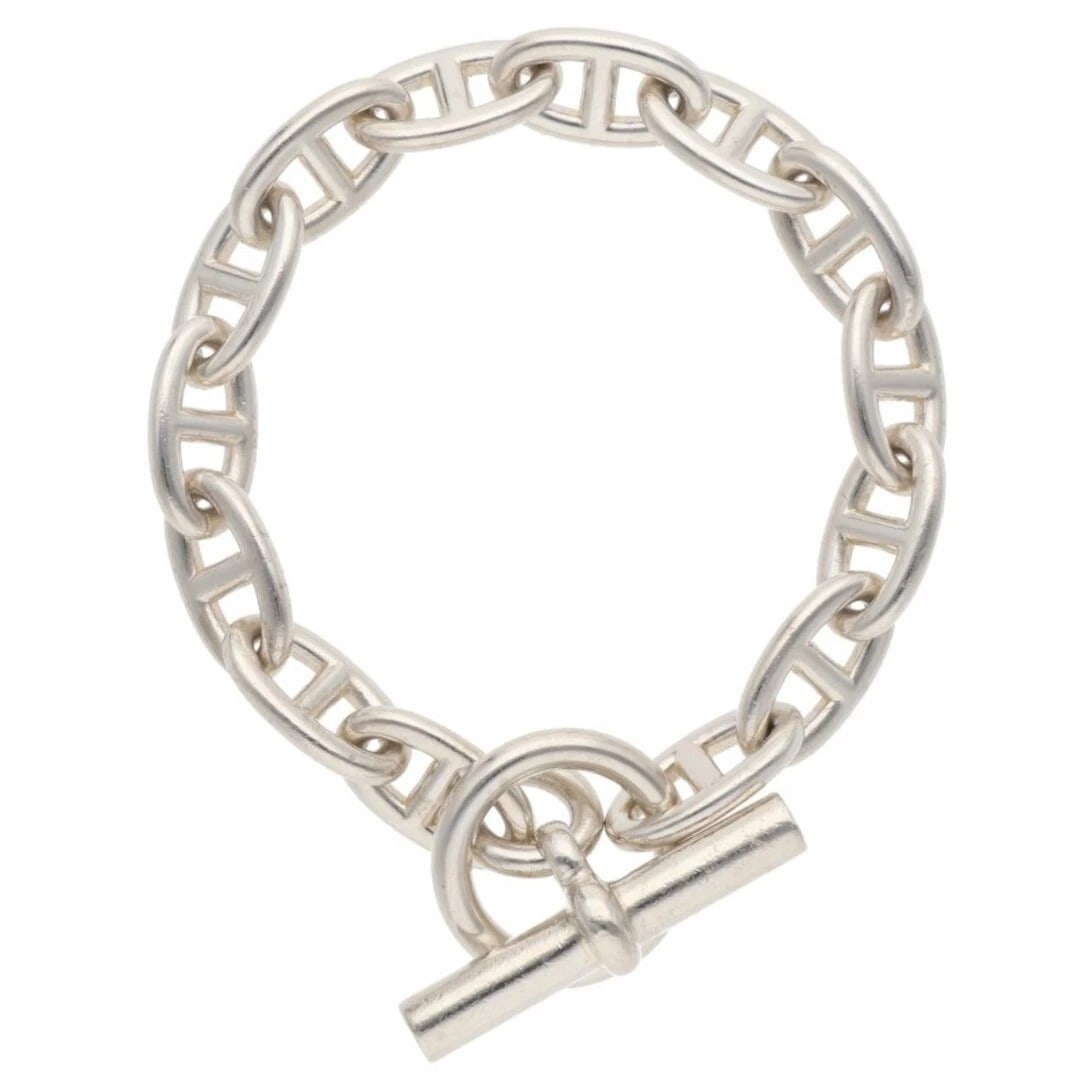 HERMES CHAINE D'ANCRE GM SHEINE ANKLE SILVER BRACELET: Hermes Chaine d'Ancre GM Sheine Ankle Silver Bracelet Brand: HERMÈS Type/Style: Bracelet Material: 925 Color: Silver Size: Length 22cm Accessories: None Accessories Notice: When purchasing