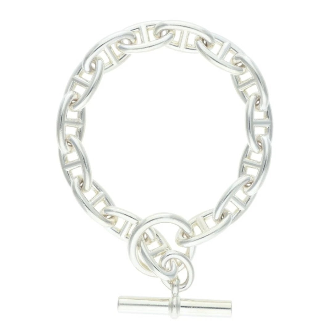 HERMES CHAINE D'ANCRE GM SHEINE ANKLE SILVER BRACELET: Hermes Chaine d'Ancre GM Sheine Ankle Silver Bracelet Brand: HERMÈS Type/Style: Bracelet Material: 925 Color: Silver Size: Length 24.5cm Accessories: None Accessories Notice: When purchasi