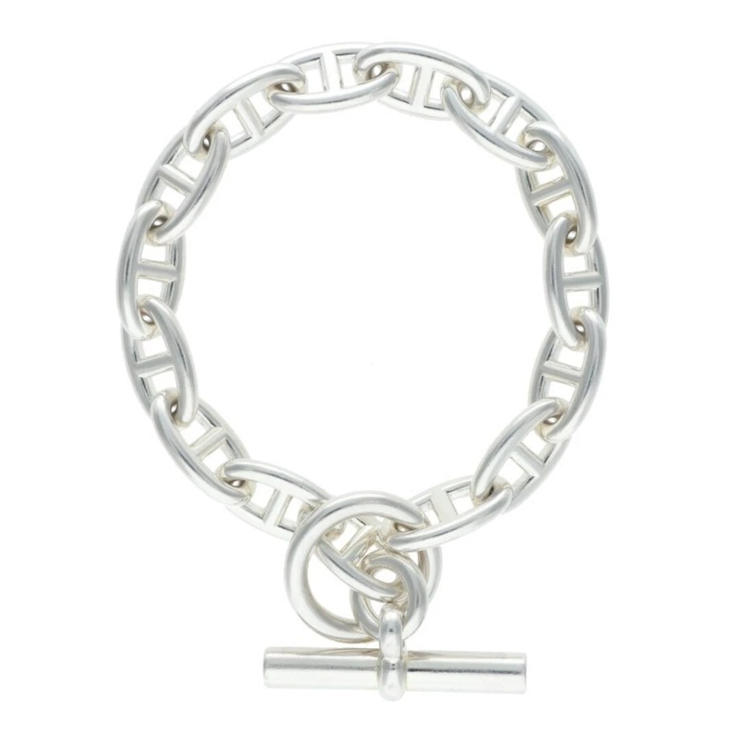 HERMES CHAINE D'ANCRE GM SHEINE ANKLE SILVER BRACELET: Hermes Chaine d'Ancre GM Sheine Ankle Silver Bracelet Brand: HERMÈS Type/Style: Bracelet Material: 925 Color: Silver Size: Length 24.5cm Accessories: None Accessories Notice: When purchasi