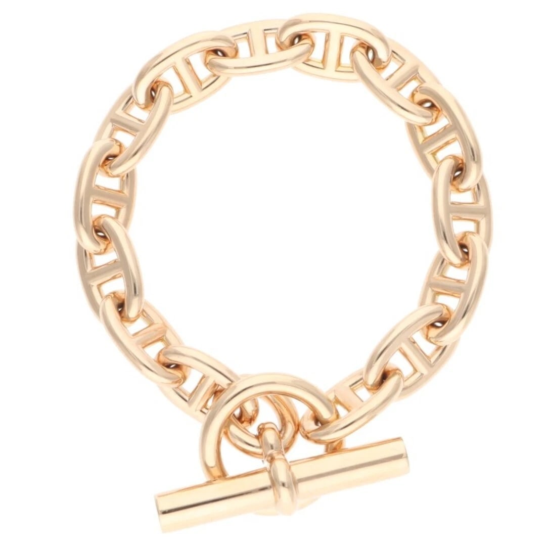 HERMES CHAINE D'ANCRE MM K18PG SHEINE ANKLE BRACELET: Hermes Chaine d'Ancre MM K18PG Sheine Ankle Bracelet Brand: HERMÈS Type/Style: Bracelet Material: Au750 Color: Pink gold Size: Length 19.5cm Accessories: None Accessories Notice: When purc