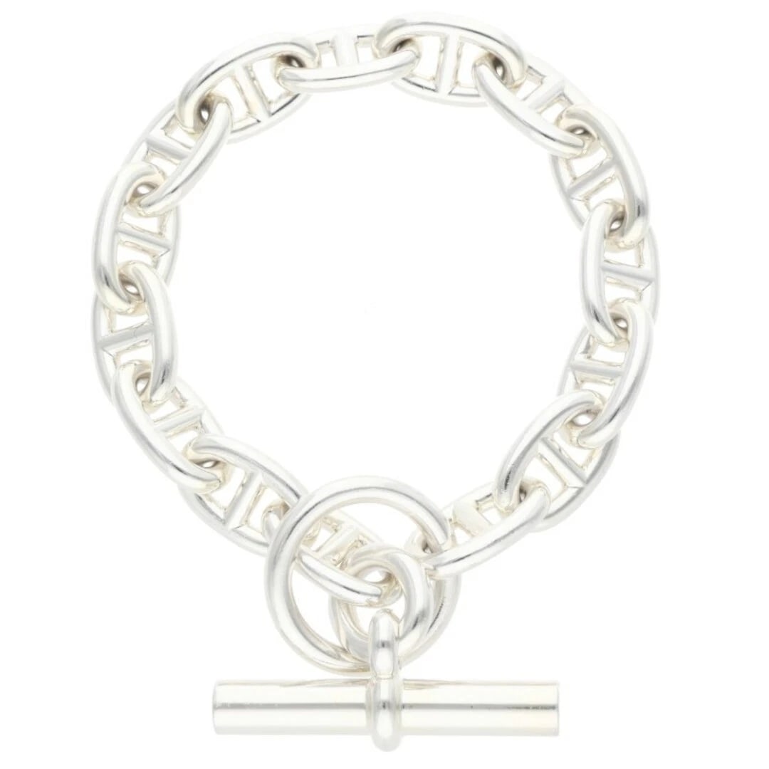 HERMES CHAINE D'ANCRE MM SHEINE ANKLE SILVER BRACELET: Hermes Chaine d'Ancre MM Sheine Ankle Silver Bracelet Brand: HERMÈS Type/Style: Bracelet Material: 925 Color: Silver Size: Length 20cm Accessories: None Accessories Notice: When purchasing pre-owned