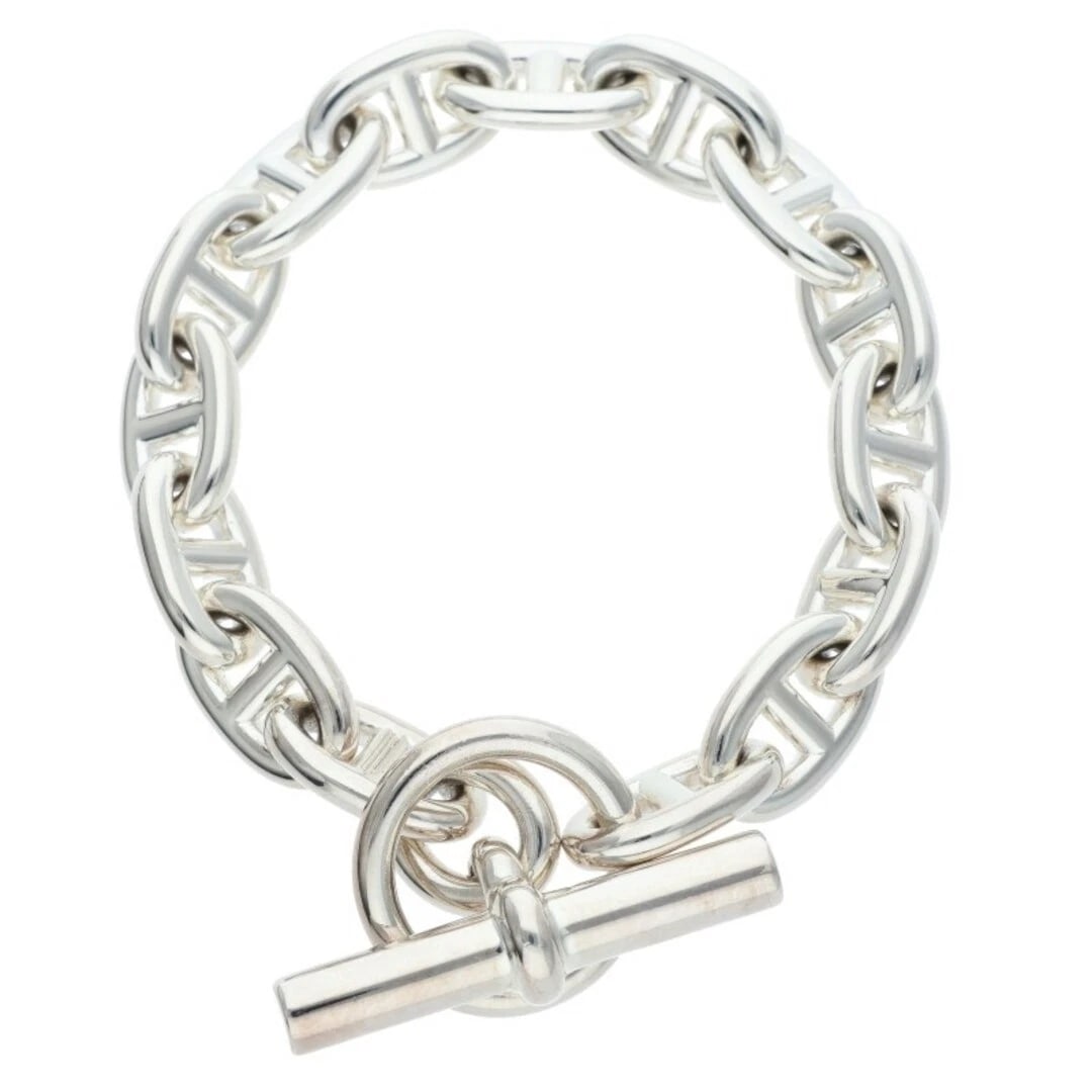 HERMES CHAINE D'ANCRE MM SHEINE ANKLE SILVER BRACELET: Hermes Chaine d'Ancre MM Sheine Ankle Silver Bracelet Brand: HERMÈS Type/Style: Bracelet Material: 925 Color: Silver Size: Length 20.5cm Accessories: None Accessories Notice: When purchasing