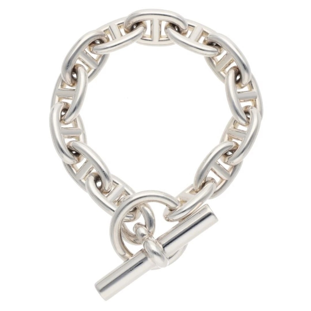 HERMES CHAINE D'ANCRE MM SHEINE ANKLE SILVER BRACELET: Hermes Chaine d'Ancre MM Sheine Ankle Silver Bracelet Brand: HERMÈS Type/Style: Bracelet Material: 925 Color: Silver Size: Length 17cm Accessories: None Accessories Notice: When purchasing pre-owned