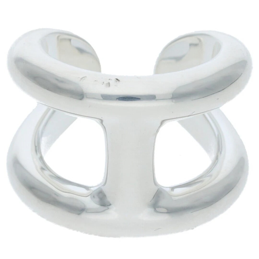 HERMES OSMOSE GM OSMOS SILVER RING: Hermes Osmose GM Osmos Silver Ring Brand: HERMÈS Type/Style: Ring Material: 925 Color: Silver Size: 5.75 - 6 US Accessories: None Accessories Notice: When purchasing pre-owned goods, pleas