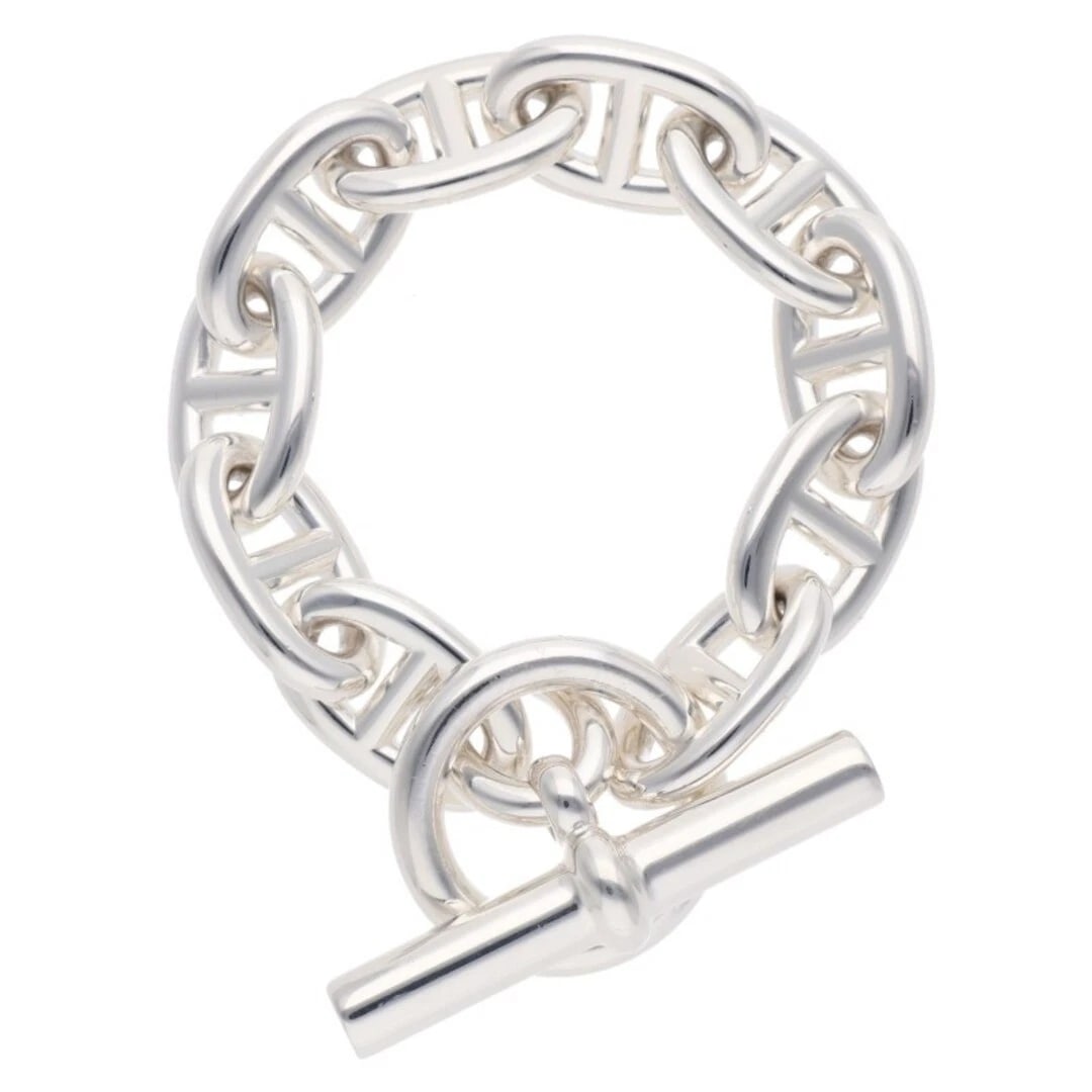 HERMES CHAINE D'ANCRE TGM SHEINE ANKLE SILVER BRACELET: Hermes Chaine d'Ancre TGM Sheine Ankle Silver Bracelet Brand: HERMÈS Type/Style: Bracelet Material: 925 Color: Silver Size: Length 19.5cm Accessories: None Accessories Notice: When purchas