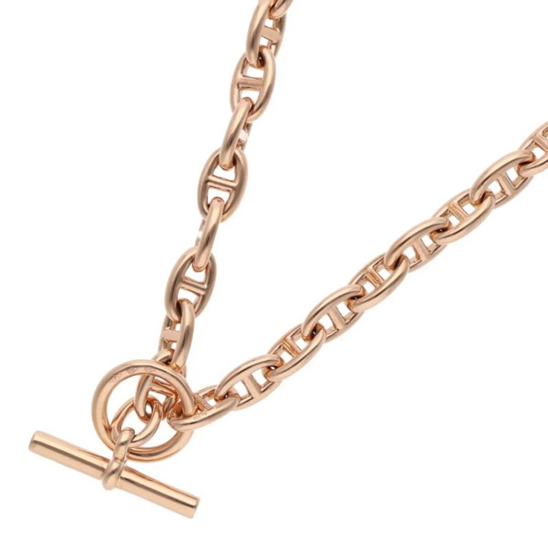 HERMES CHAINE D'ANCRE TPM K18PG SHANE DUNK CHOKER NECKLACE: Hermes Chaine d'Ancre TPM K18PG Shane Dunk Choker Necklace Brand: HERMÈS Type/Style: Necklace Material: K18PG Color: PG Size: chain Length 41.5cm Accessories: None Accessories Notice: When