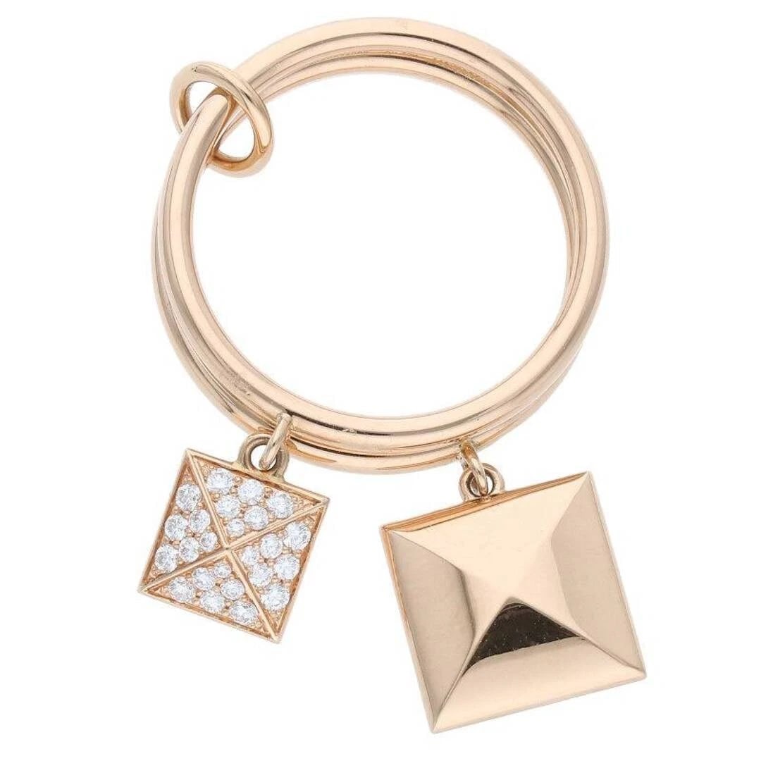 HERMES CREW DE H K18PG DIAMOND TASSEL RING: Hermes Crew De H K18PG Diamond Tassel Ring Brand: HERMÈS Type/Style: Ring Material: K18PG Color: PG Size: 6 - 6.25 US Accessories: None Accessories Notice: When purchasing pre-owned goods, please