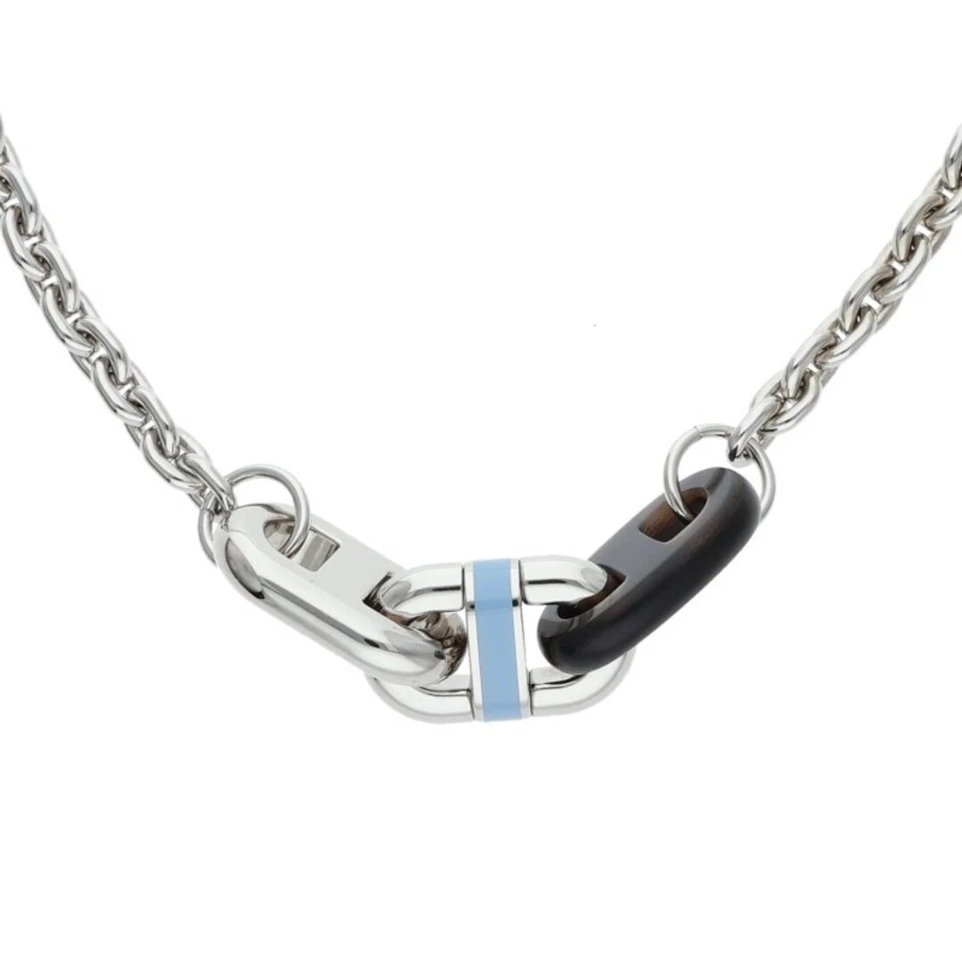 HERMES MAYON BUFFALO HORN SILVER CHAIN NECKLACE: Hermes Mayon Buffalo Horn Silver Chain Necklace Brand: HERMÈS Type/Style: Necklace Material: none Color: Silver Size: Length 53.5cm Accessories: None Accessories Notice: When purchasing pre-owned