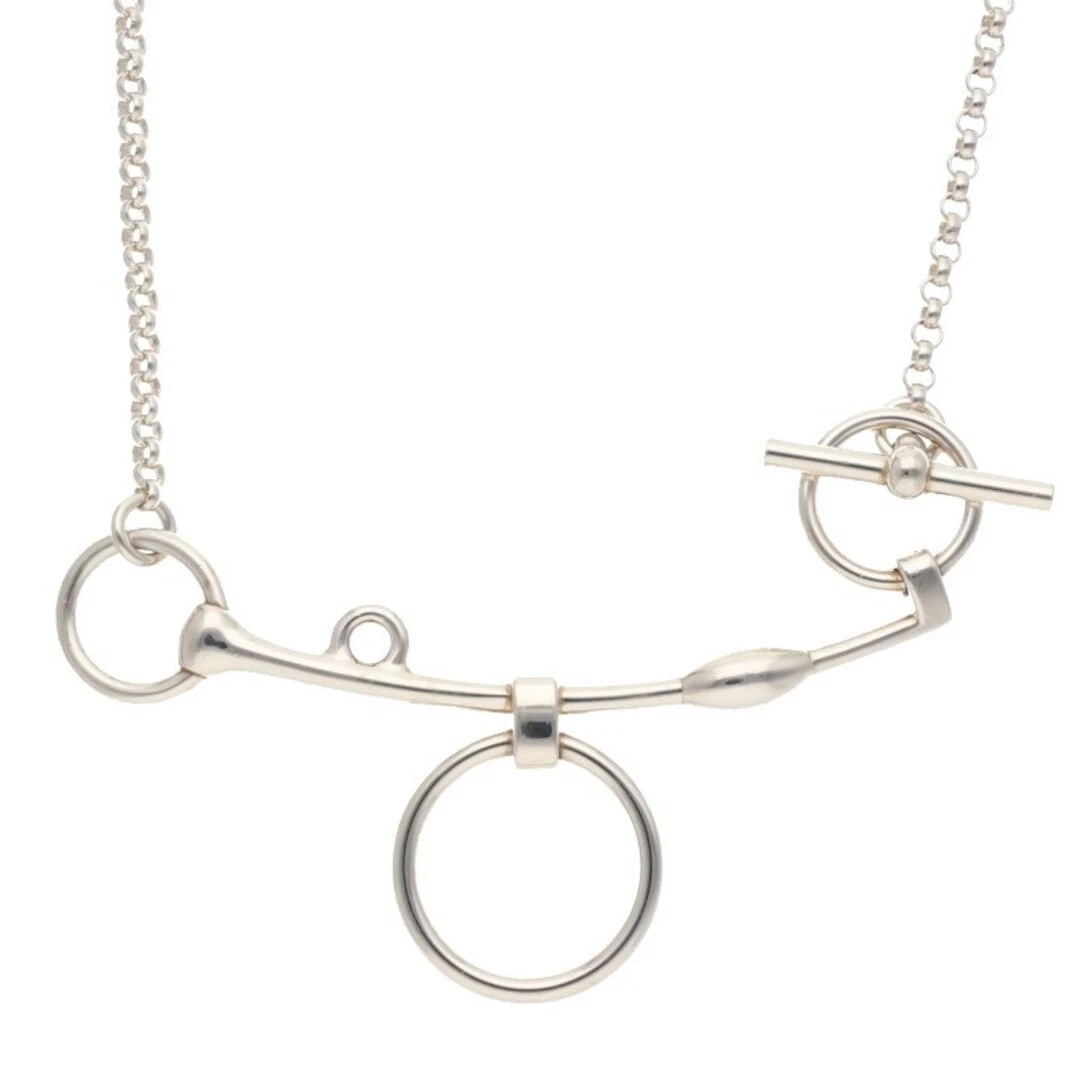 HERMES MORS DE BRIDE MOLD TO BRID SILVER NECKLACE: Hermes Mors de Bride Mold to Brid Silver Necklace Brand: HERMÈS Type/Style: Necklace Material: Ag925 Color: Silver Size: Length 81.5cm Accessories: None Accessories Notice: When purchasing pre-owned