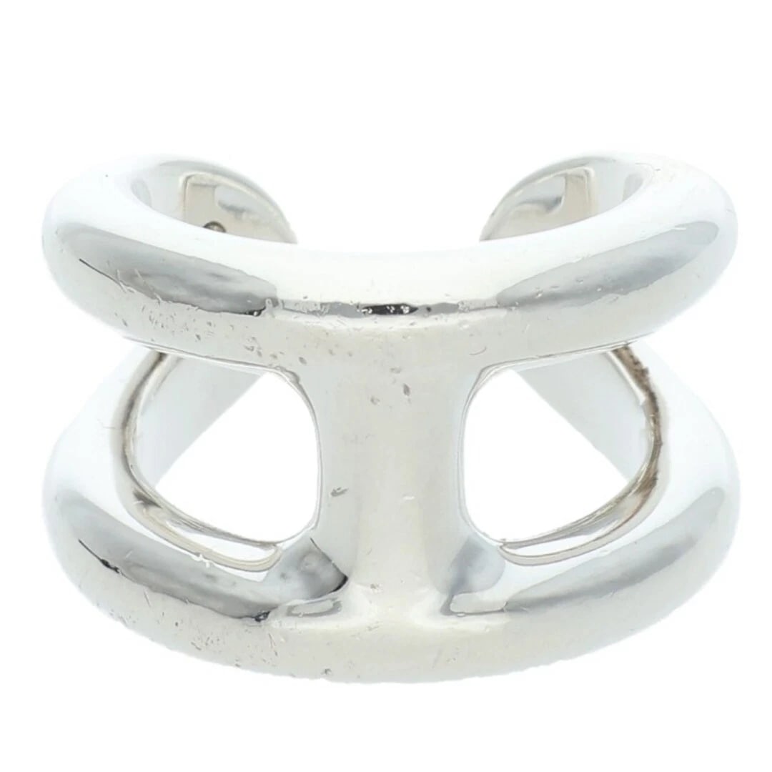 HERMES OSMOSE PM OSMOS SILVER RING: Hermes Osmose PM Osmos Silver Ring Brand: HERMÈS Type/Style: Ring Material: Ag925 Color: Silver Size: 4 - 4.5 US Accessories: None Accessories Notice: When purchasing pre-owned goods, please refer