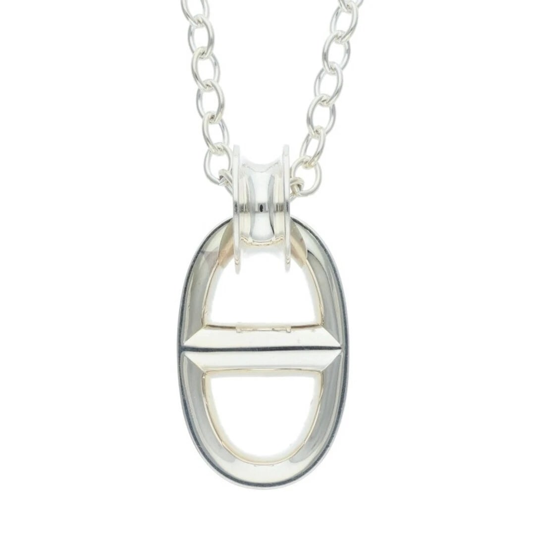 HERMES REPONSE RESPONSE SHEINE DUNK PENDANT NECKLACE: Hermes Reponse Response Sheine Dunk Pendant Necklace Brand: HERMÈS Type/Style: Necklace Material: 925 Color: Silver Size: chain Length 44cm Accessories: None Accessories Notice: When purchasing
