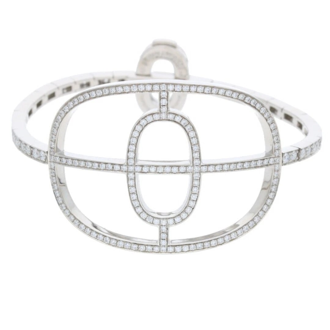 HERMES SHEINE DUNK LUMIERE 18KWG DIAMOND BRACELET: Hermes Sheine Dunk Lumiere 18kWG Diamond Bracelet Brand: HERMÈS Type/Style: Bracelet Material: 18kWG Color: WG Size: wrist circumference 16cm Accessories: None Accessories Notice: When purchasing