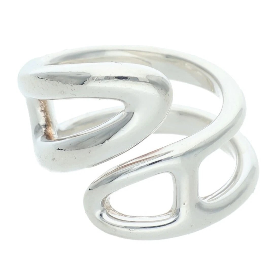 HERMES SHEINE DUNK PUNK TWIST SILVER RING: Hermes Sheine Dunk Punk Twist Silver Ring Brand: HERMÈS Type/Style: Ring Material: 925 Color: Silver Size: 4 US Accessories: None Accessories Notice: When purchasing pre-owned goods, pleas
