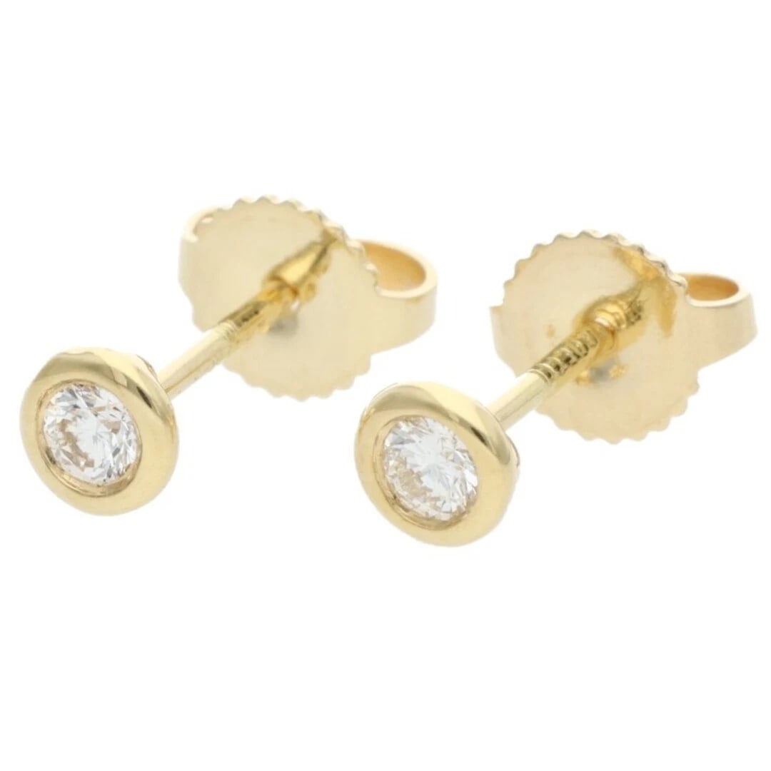 TIFFANY & CO. ELSA PERETTI BY THE YARD K18 DIAMOND STUD EARRINGS: Tiffany & Co. Elsa Peretti By The Yard K18 Diamond Stud Earrings Brand: Tiffany & Co. Type/Style: Earrings Material: 750 Gold Color: Gold Size: Diameter 0.4cm Accessories: None Accessories Notice: