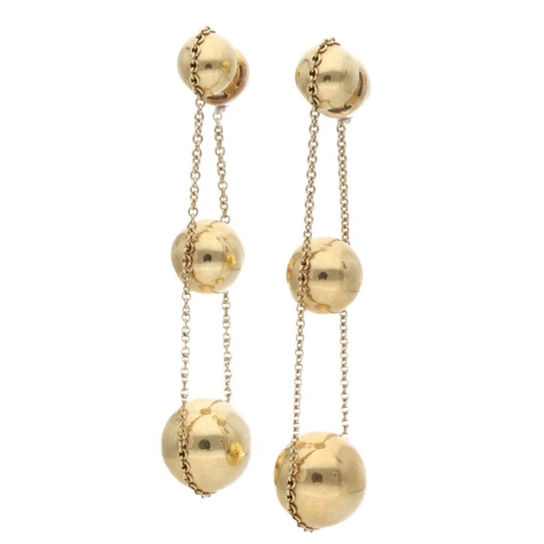 TIFFANY & CO. HARDWARE TRIPLE DROP K18YG EARRINGS: Tiffany & Co. Hardware Triple Drop K18YG Earrings Brand: Tiffany & Co. Type/Style: Earrings Material: K18YG Color: YG Size: Width 1.4cm Accessories: None Accessories Notice: When purchasin