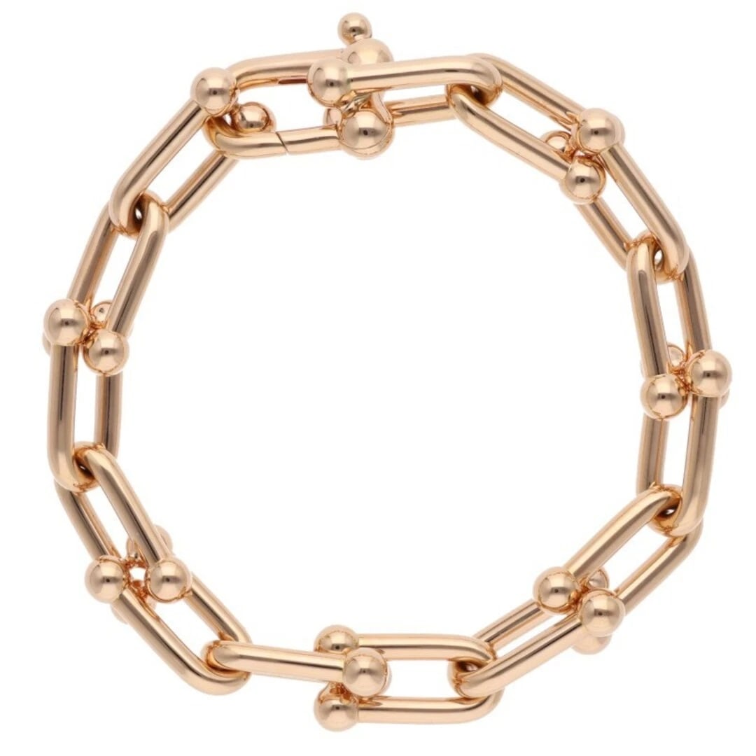 TIFFANY & CO. HARDWEAR HARDWARE K18PG LARGE LINK GOLD: Tiffany & Co. HardWear Hardware K18PG Large Link Gold Brand: Tiffany & Co. Type/Style: Bracelet Material: K18PG Color: PG Size: Length 22.5cm Accessories: None Accessories Notice: When purchasing