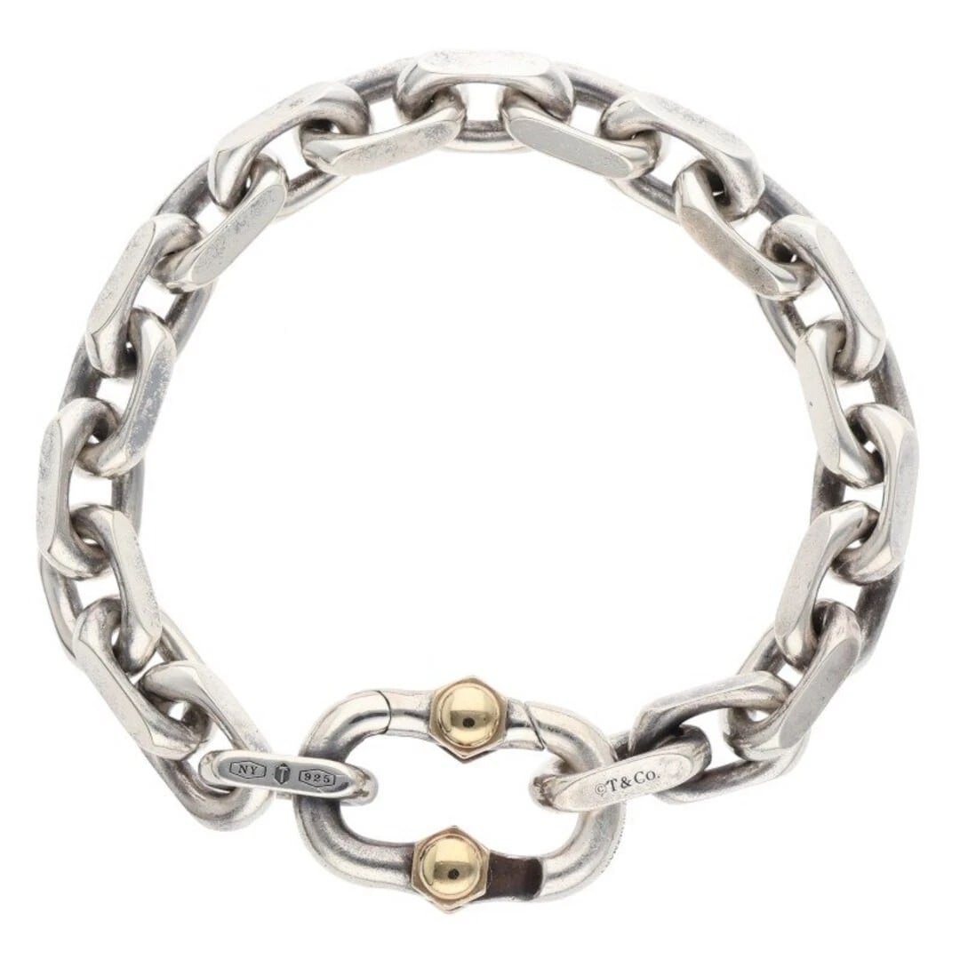 TIFFANY & CO. MAKERS WIDE CHAIN BRACELET: Tiffany & Co. MAKERS Wide Chain Bracelet Brand: Tiffany & Co. Type/Style: Bracelet Material: 925 Color: Silver Size: Length 19cm Accessories: None Accessories Notice: When purchasing pre-o