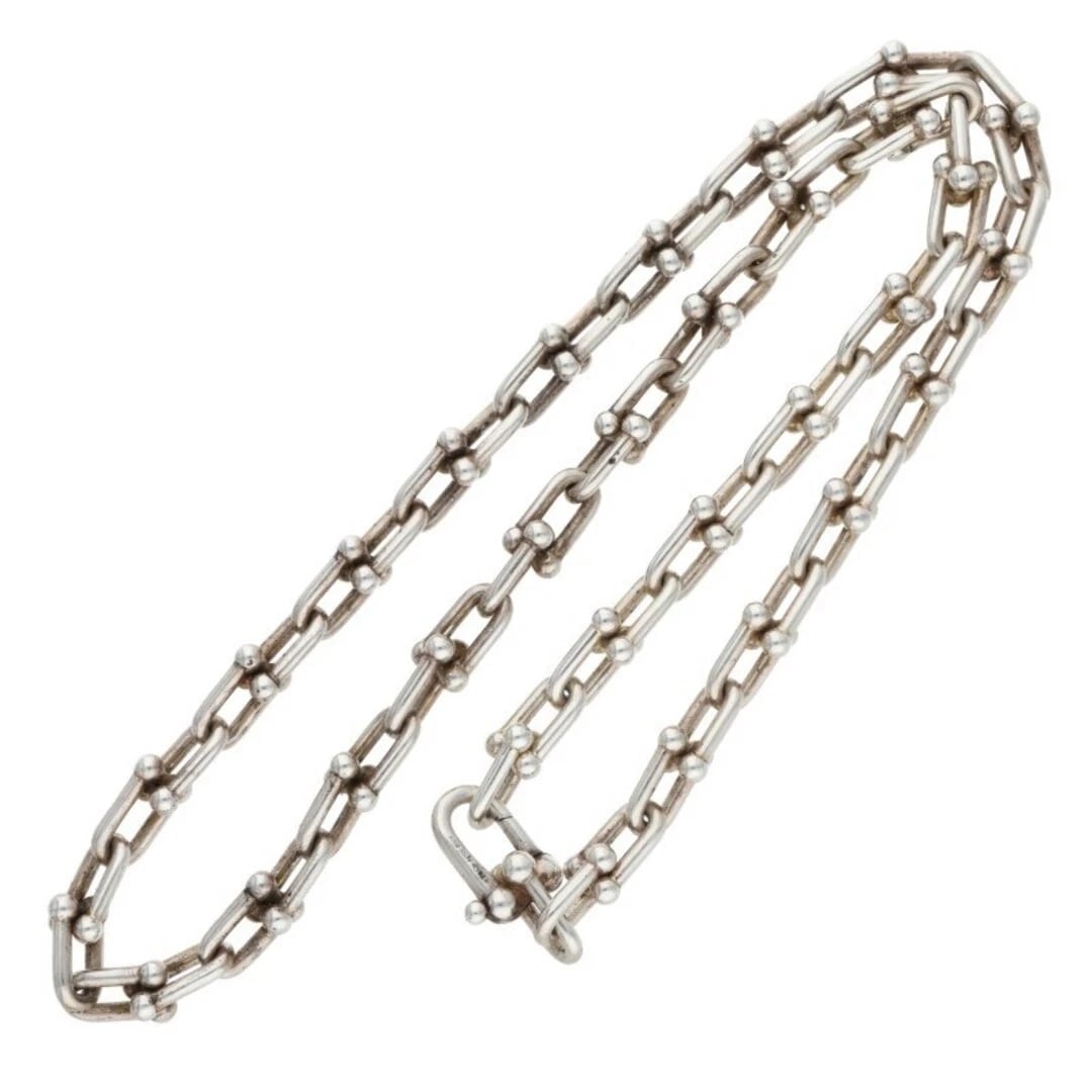 TIFFANY HARDWEAR HARDWARE LINK SILVER NECKLACE - 2