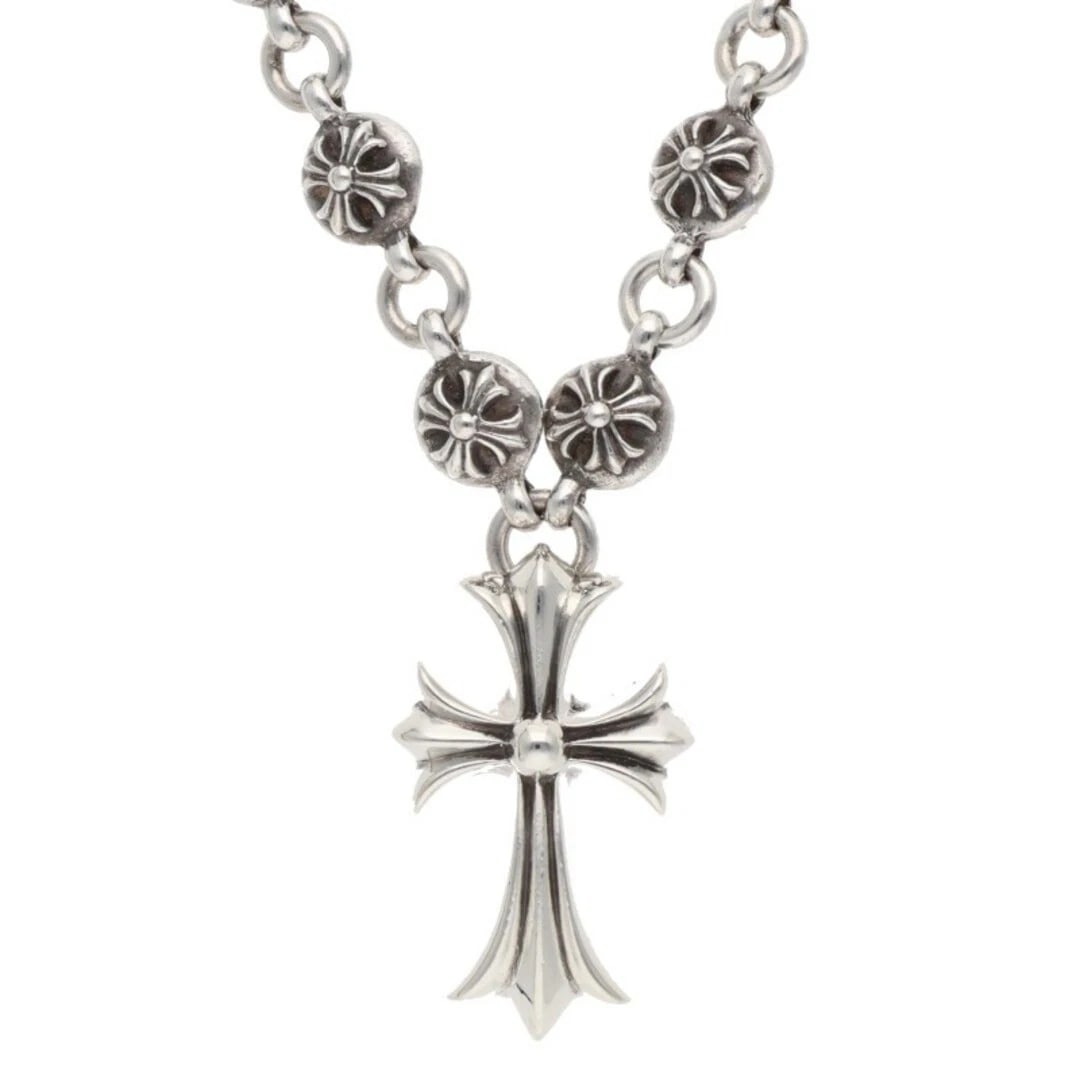 CHROME HEARTS CRSBL CHN SML CH CRS CROSSBALL CHAIN SMALL CROSS SILVER: Chrome Hearts CRSBL CHN SML CH CRS Crossball Chain Small Cross Silver Brand: Chrome Hearts Type/Style: Necklace Material: 925 Color: Silver Size: chain length 56cm Accessories: None Access