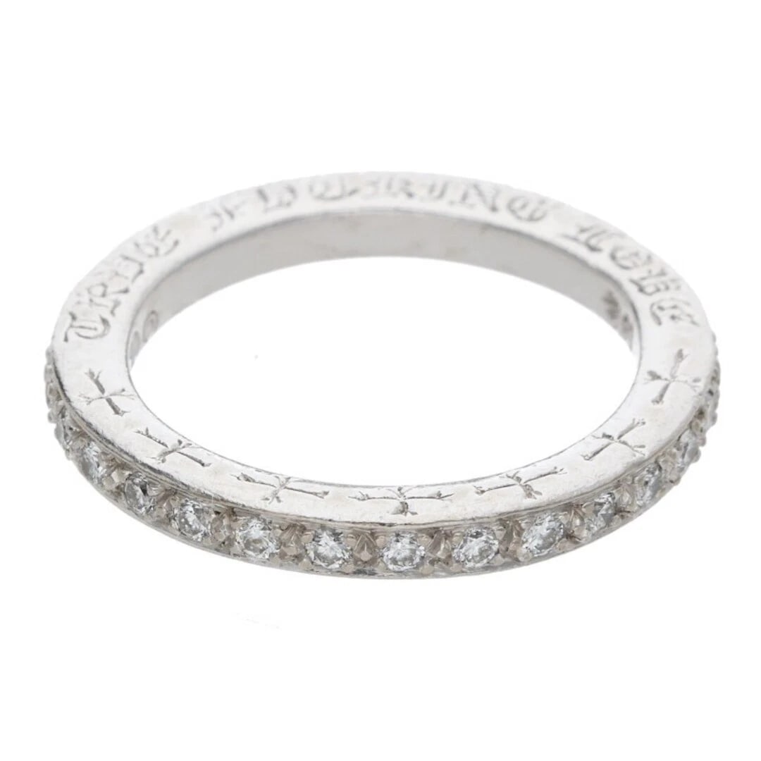 CHROME HEARTS 18KWG TFL GENUINE PAVE DIAMOND WHITE GOLD RING: Chrome Hearts 18kWG TFL Genuine PAVE Diamond White Gold Ring Brand: Chrome Hearts Type/Style: Ring Material: 18kwg Color: wg Size: 7.25 US Accessories: None Accessories Notice: When purcha