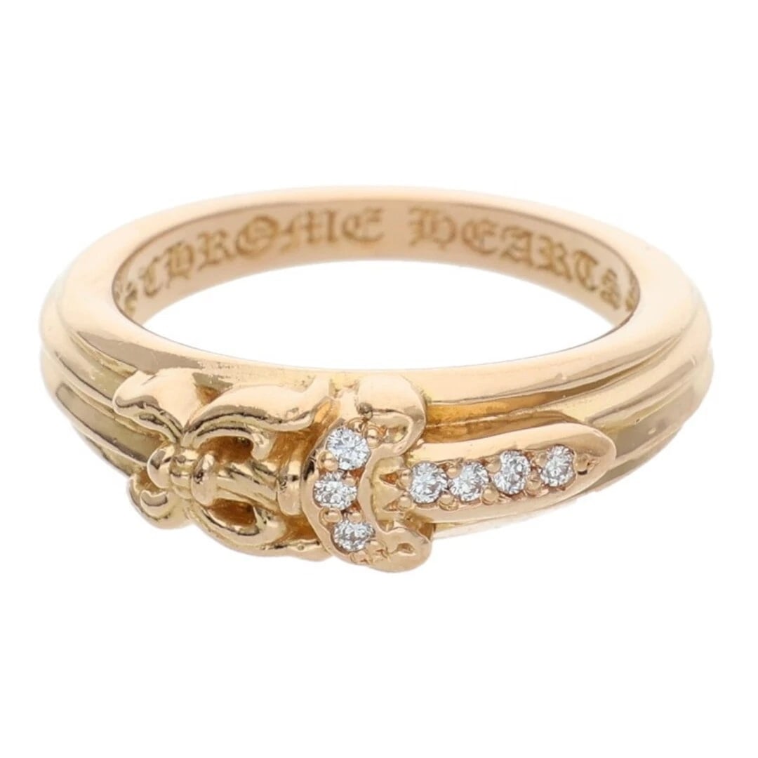 CHROME HEARTS 22K BABY CLSC P D CLASSIC DAGGER PAVE DIAMOND GOLD RING: Chrome Hearts 22k Baby CLSC P d Classic Dagger Pave Diamond Gold Ring Brand: Chrome Hearts Type/Style: Ring Material: 22K Color: YG Size: 3.25 US Accessories: None Accessories Notice: When