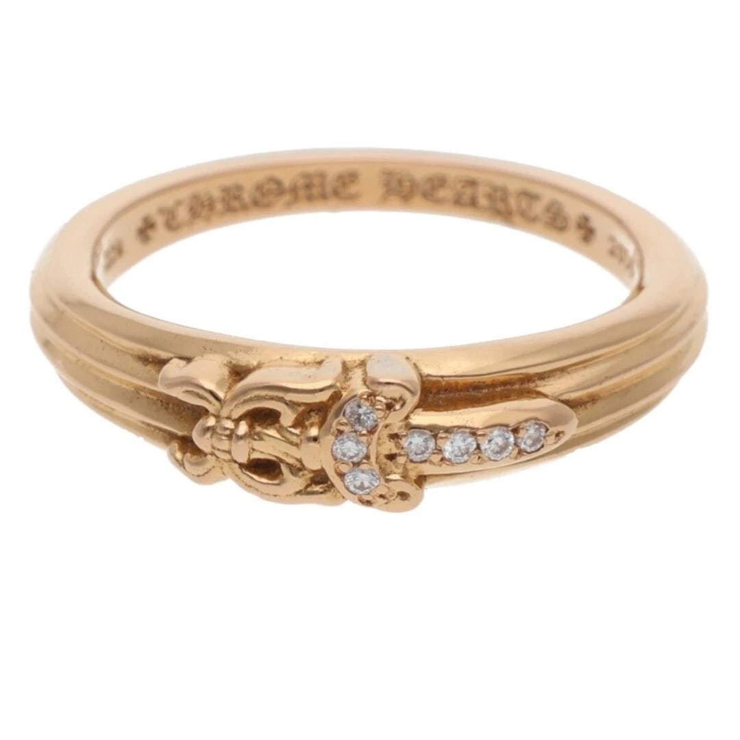 CHROME HEARTS 22K BABY CLSC P D CLASSIC DAGGER PAVE DIAMOND GOLD RING: Chrome Hearts 22k Baby CLSC P d Classic Dagger Pave Diamond Gold Ring Brand: Chrome Hearts Type/Style: Ring Material: 22K Color: YG Size: 8.25 - 8.5 US Accessories: None Accessories Notice