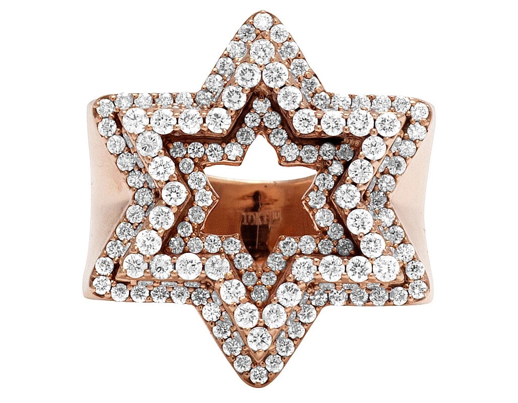 DIAMOND STAR FRAME MENS PINKY RING IN SOLID - 2