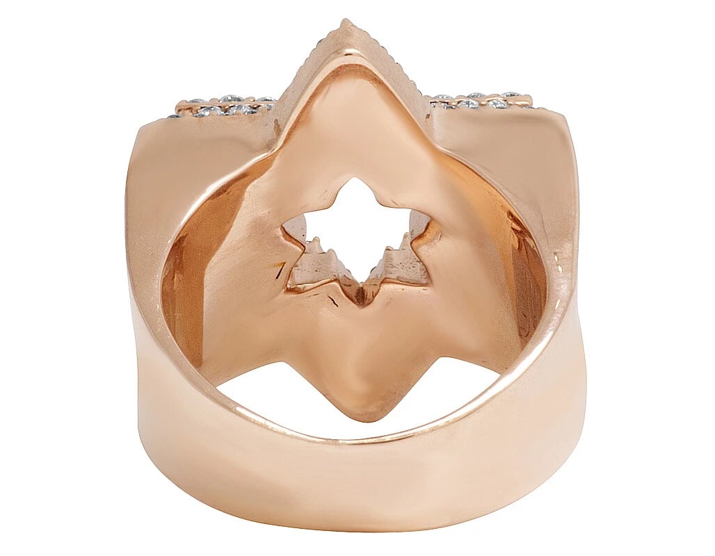 DIAMOND STAR FRAME MENS PINKY RING IN SOLID - 3