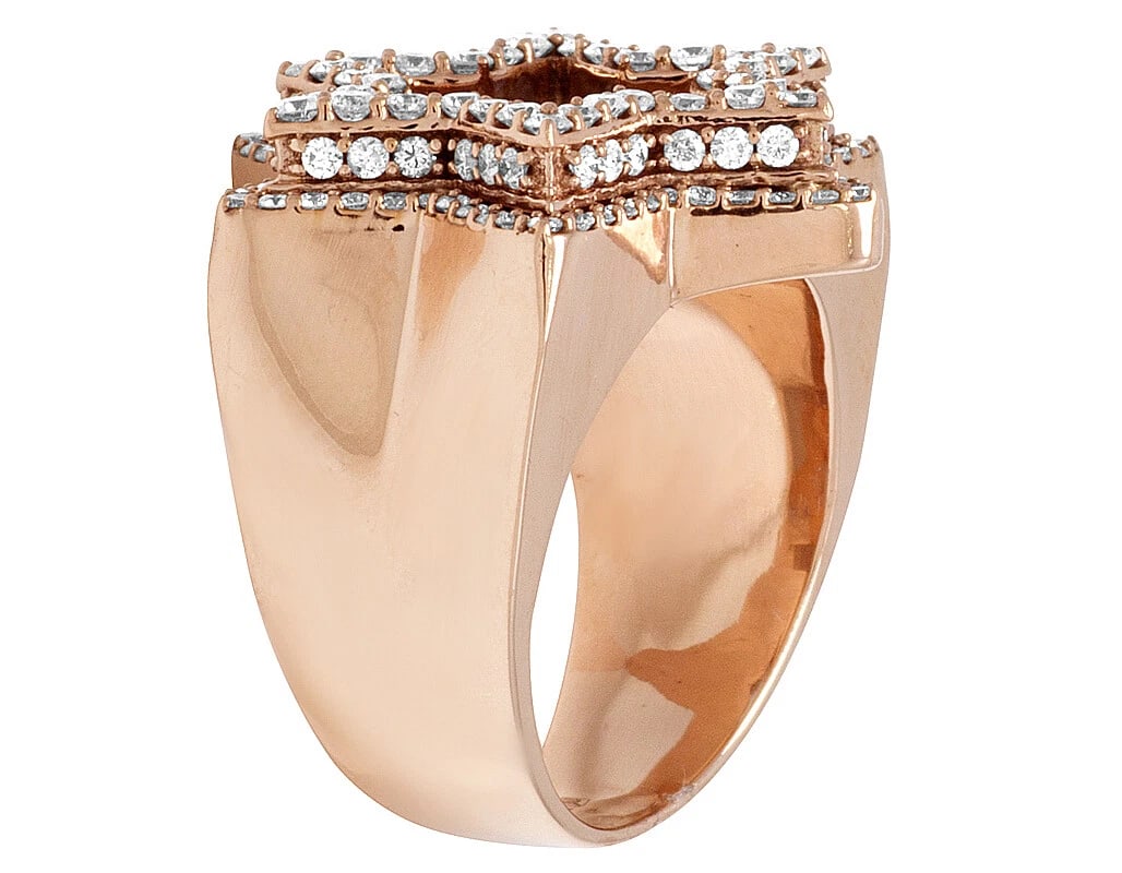 DIAMOND STAR FRAME MENS PINKY RING IN SOLID - 4