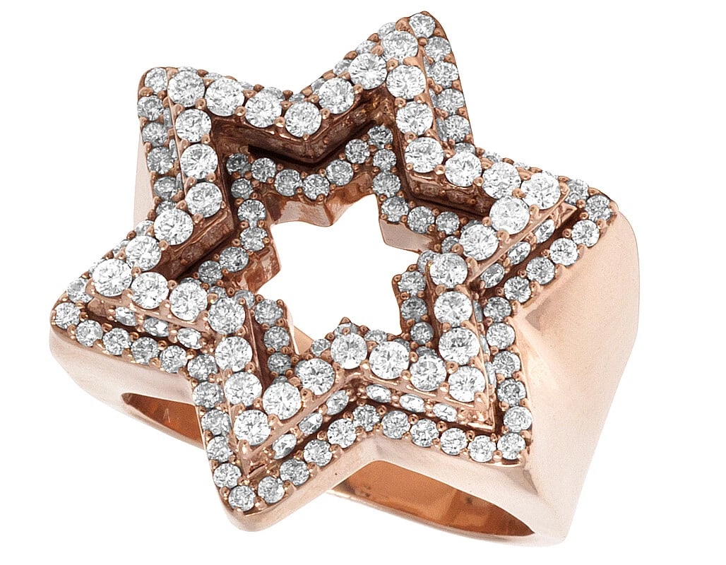 DIAMOND STAR FRAME MENS PINKY RING IN SOLID - 5