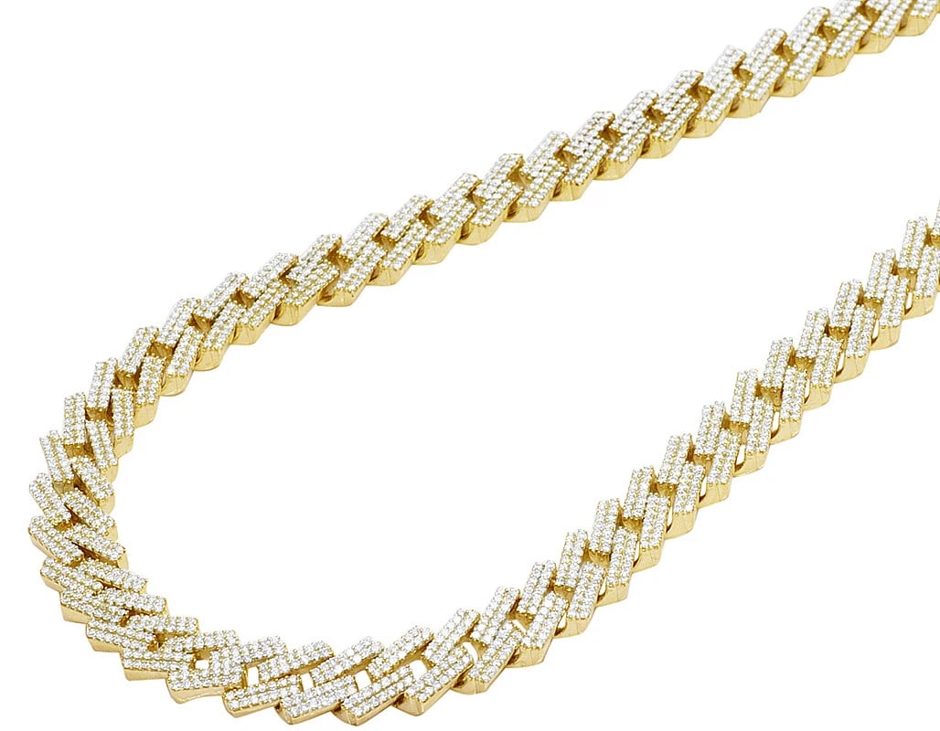 MIAMI CUBAN PRONG SET DIAMOND NECKLACE (1 of 3)