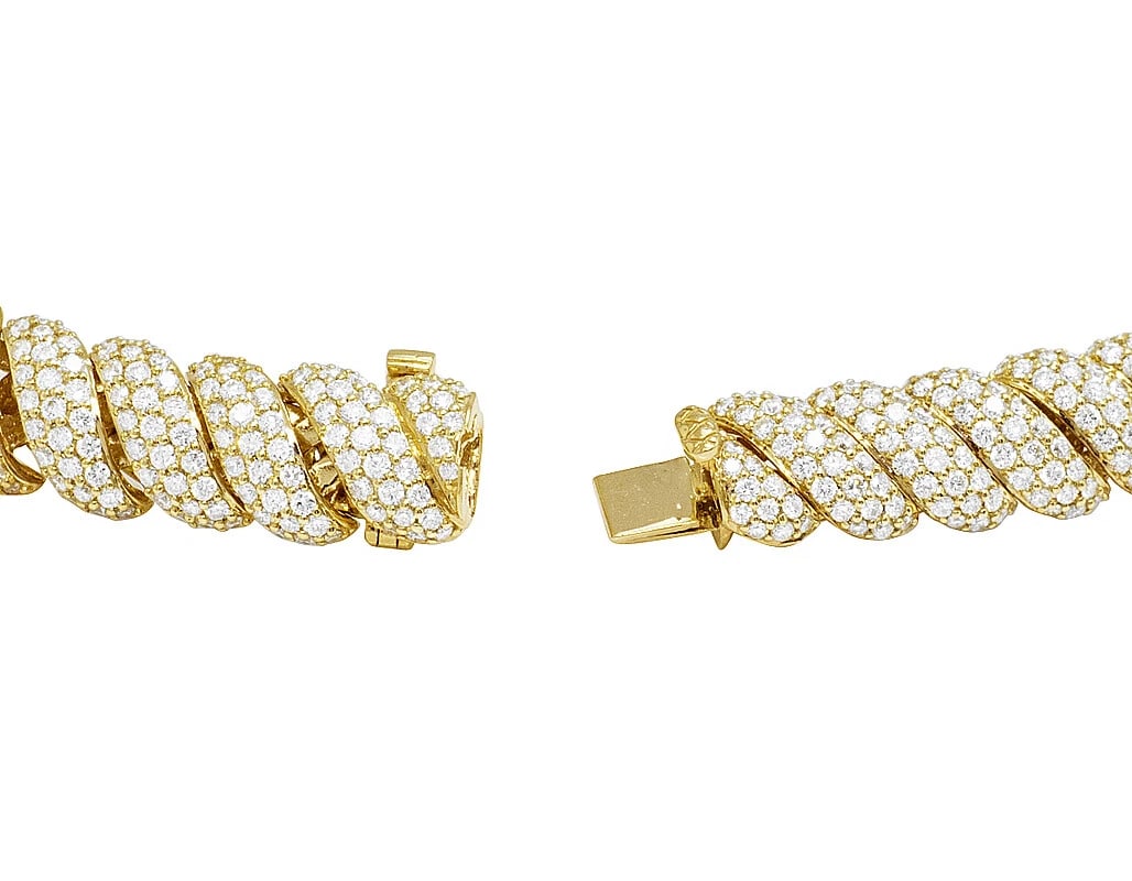 DIAMOND MACARONI LINK BRACELET - 2