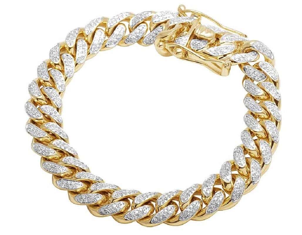 GOLDGENUINE DIAMOND MIAMI CUBAN BRACELET: GoldGenuine Diamond Miami Cuban Bracelet Brand: None Type/Style: Bracelet Material: 10K Yellow Gold, Main Stone/Creation Natural Color: Yellow Gold Size: Dimension 10MM, 8" Accessories: None <