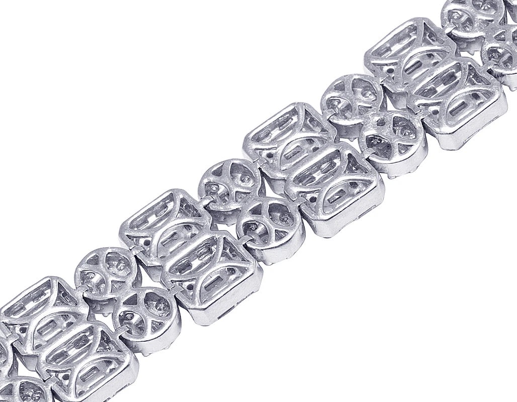 ROUND BAGUETTE CLUSTER DIAMOND BRACELET - 3