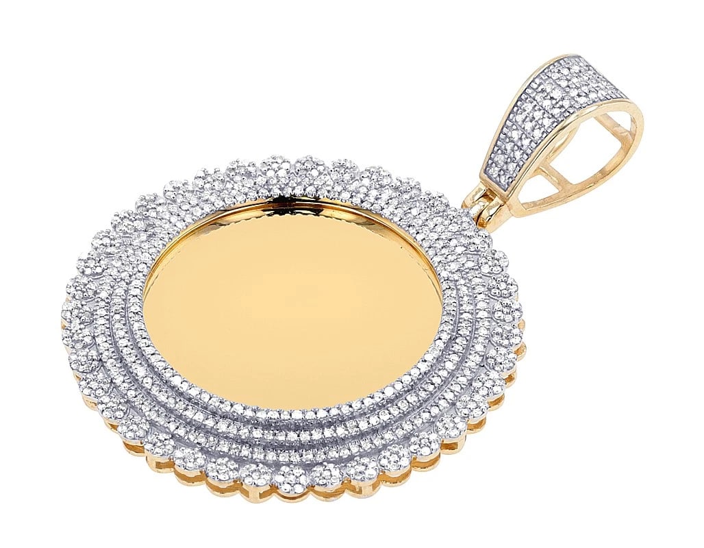 TRIPLE ROW DIAMOND ROUND MEMORY PENDANT - 2