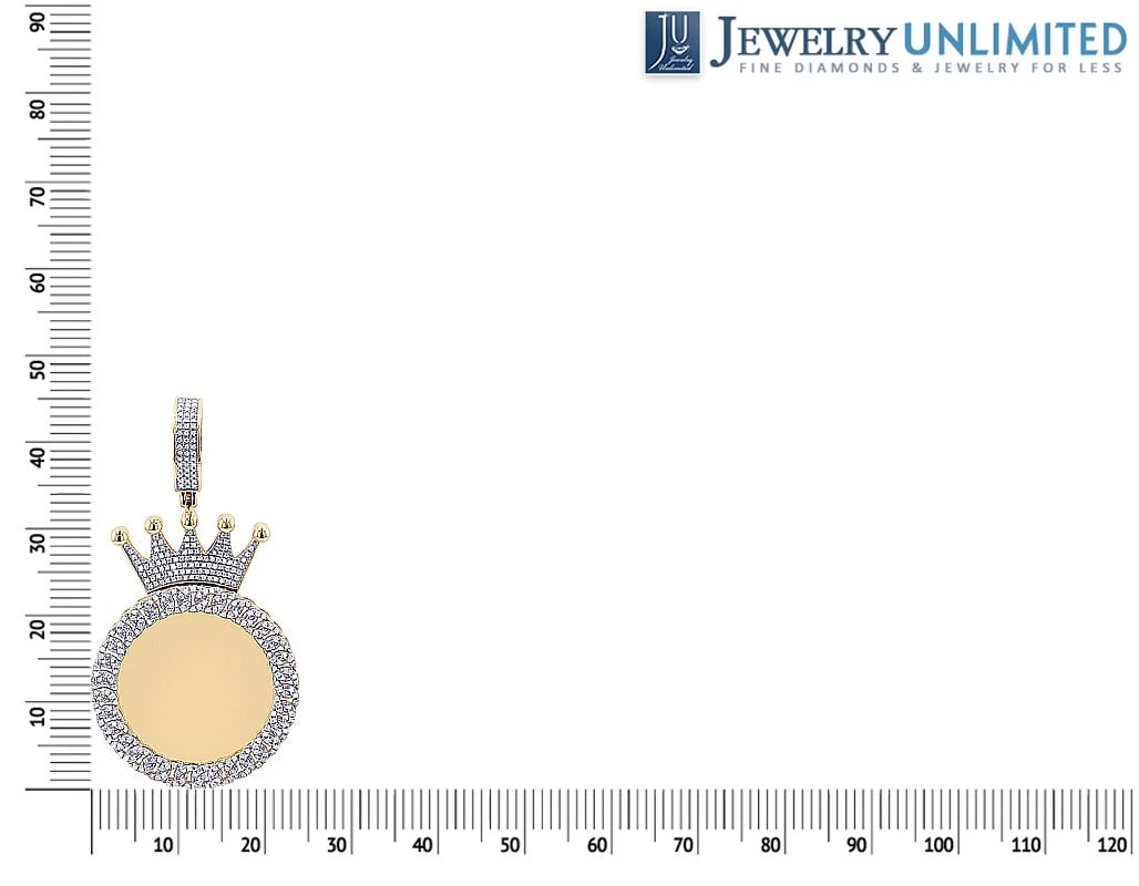 CROWN TOP DIAMOND ROUND MEMORY PENDANT - 4