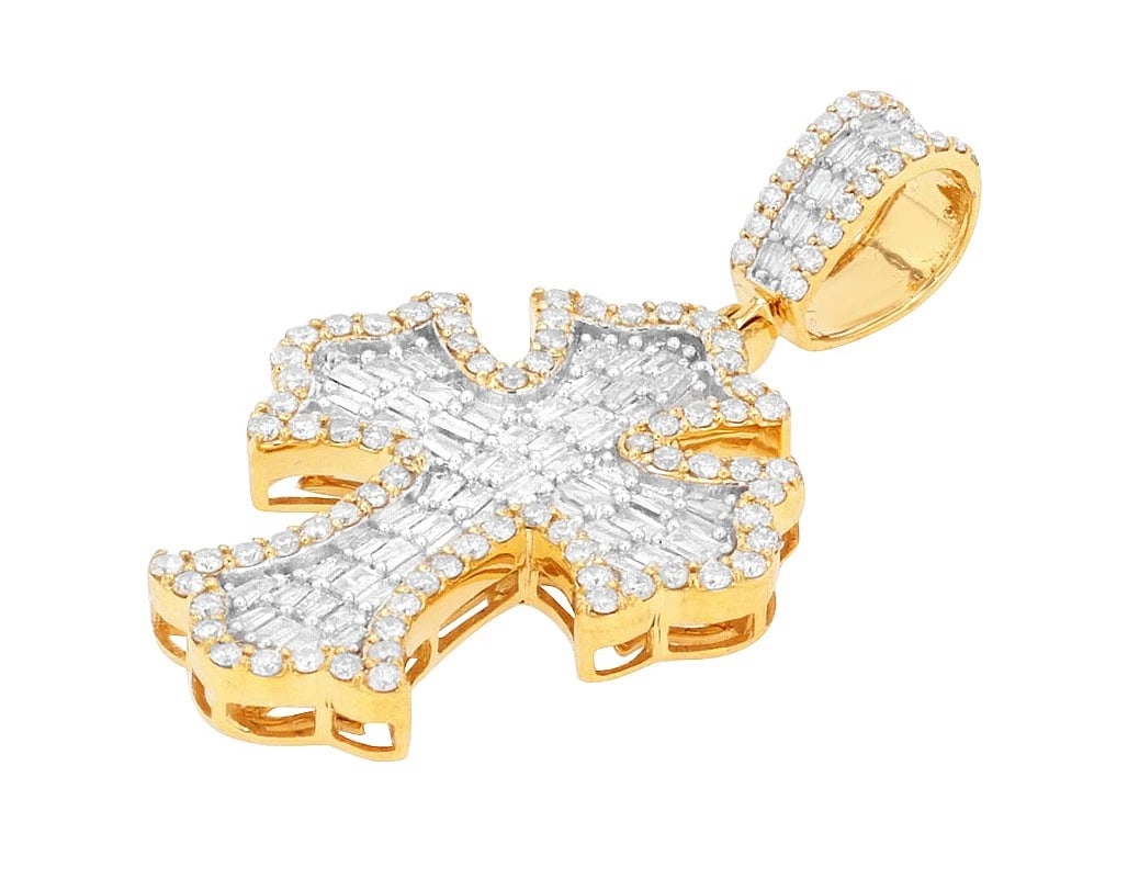 BAGUETTEDIAMOND GOTHIC CROSS PENDANT - 2