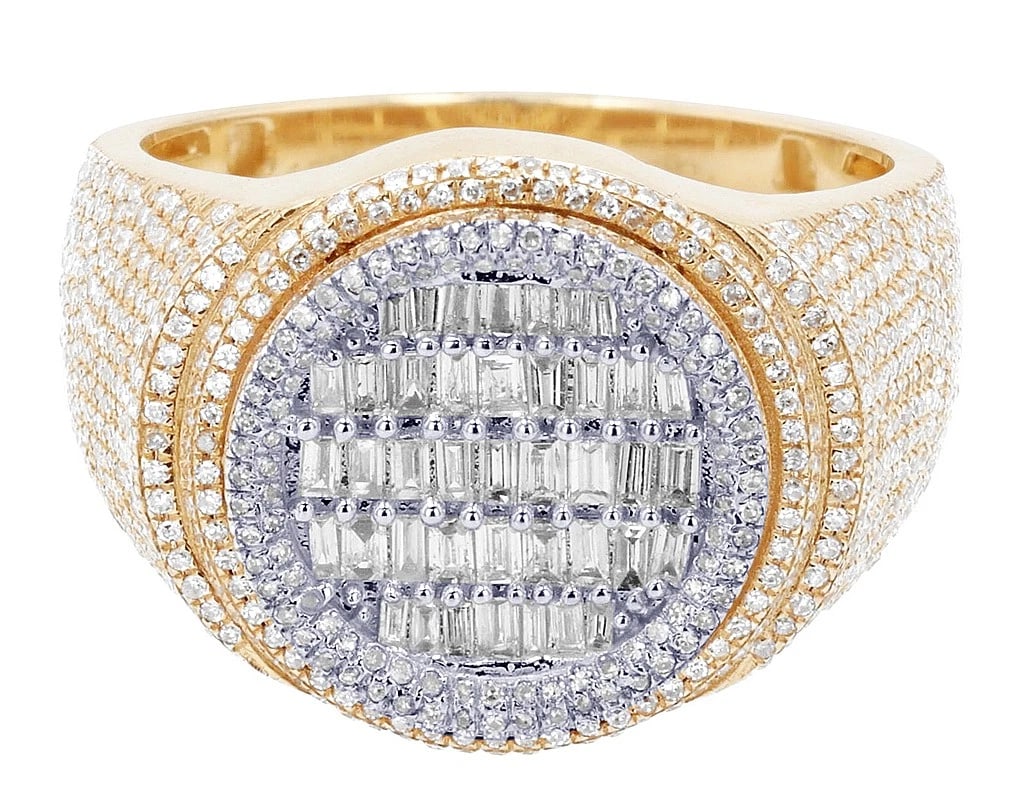 OVAL BAGUETTE STRIPE DIAMOND RING: Oval Baguette Stripe Diamond Ring Brand: None Type/Style: Ring Material: 10kYellow Gold, Main Stone/Creation Natural Color: Yellow Gold Size: 10US Accessories: None Accessories Notice: Whe