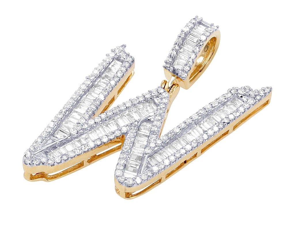 DIAMOND BAGUETTE INITIAL PENDANT - 2
